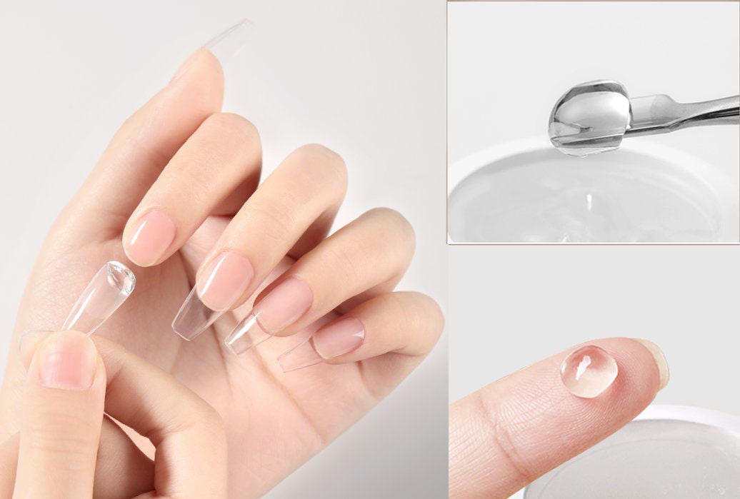 5/10g Solid Clear Jelly Glue for Press on Nails/ 3D modeling Nail Gel None Stick finger UV nails tips Adhesive UV Gels Glue Nail Art Supply