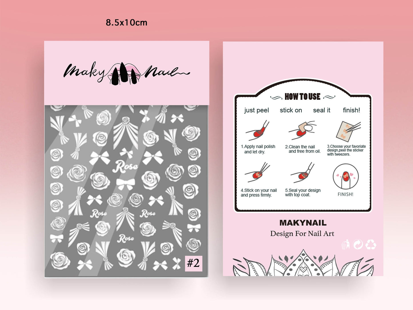 Bridal Wedding White Floral Lace 3D Embossed Nail Stickers/ Bridal Rose Laces Bow tie Peel off stencils/ Matte Finished Adhesive Sticker