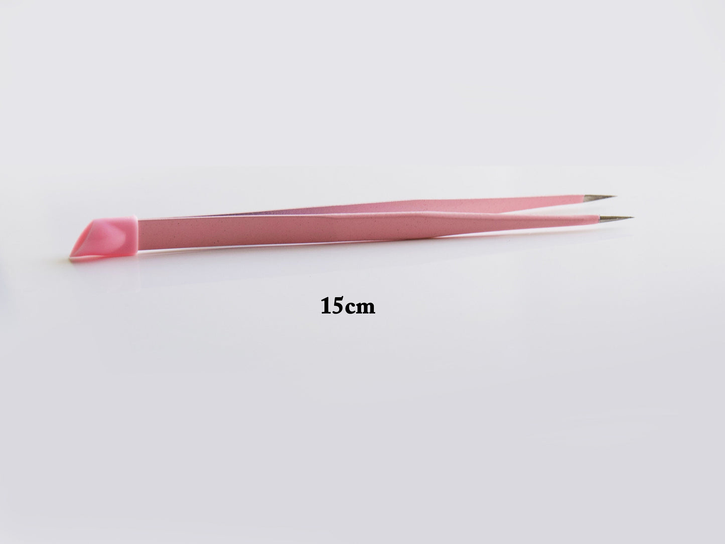 Double Sided Pink Tweezer with Silicon Head Press on Stickers, Glitters, Studs, Rhinestones/ Embossed Stick Pressing Straight Head Tweezers