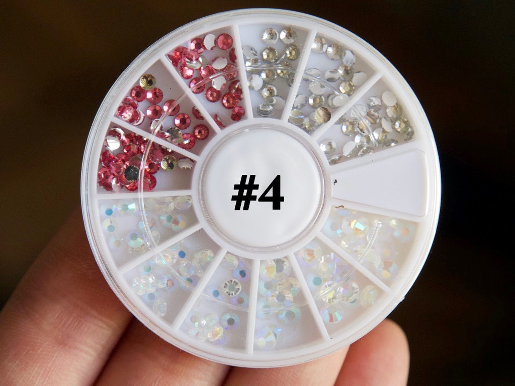 Clear & AB crystal Nail Rhinestones For Nails Art Decorations / Mixed multi size nail art decal/ Flat Back AB gem Decoration 3D Gems Studs