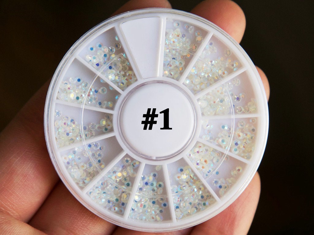 Clear & AB crystal Nail Rhinestones For Nails Art Decorations / Mixed multi size nail art decal/ Flat Back AB gem Decoration 3D Gems Studs