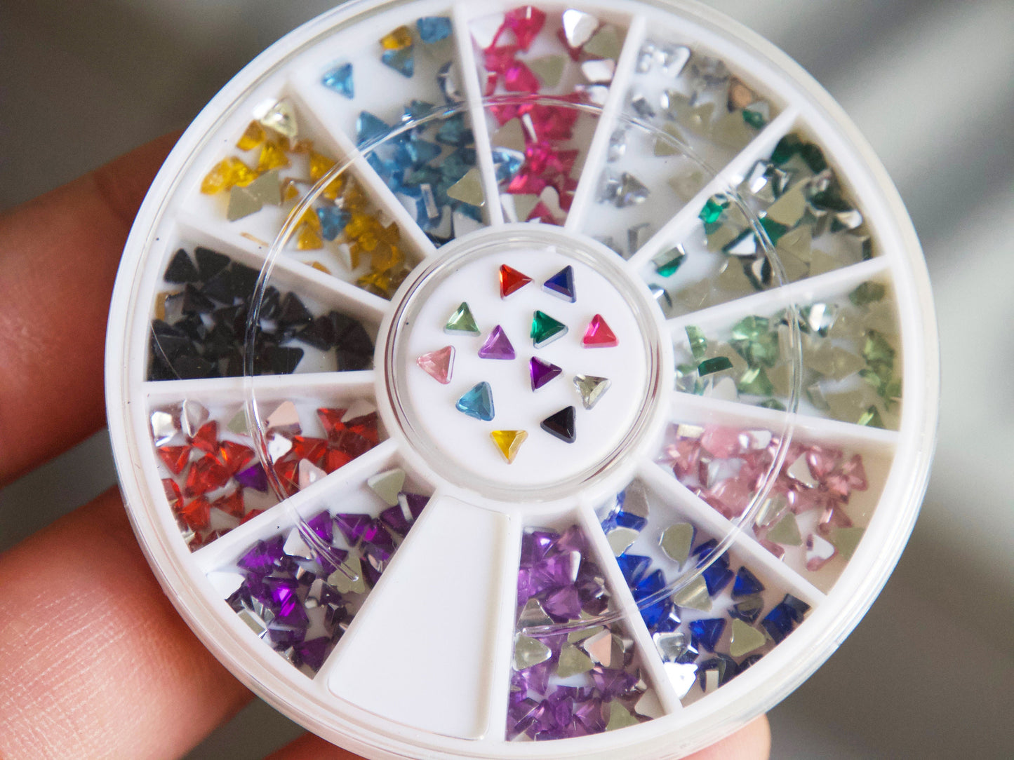 Triangle Rectangle Nail Rhinestones For Nails Art Decorations / Multi colors Tiny nail art decal