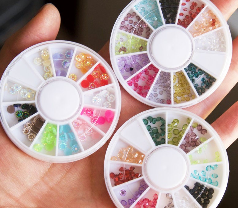 Nail Rhinestones Nails Art Decorations / Mixed multi colors Decals