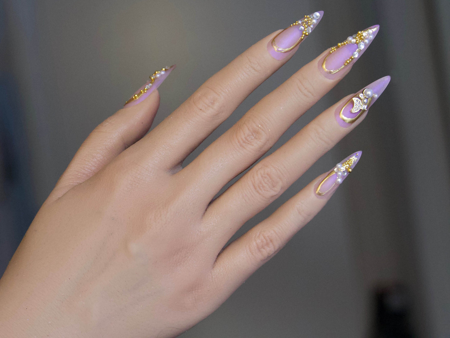 Christmas Snow 14k Gold Zircon Nail Art Jewelry