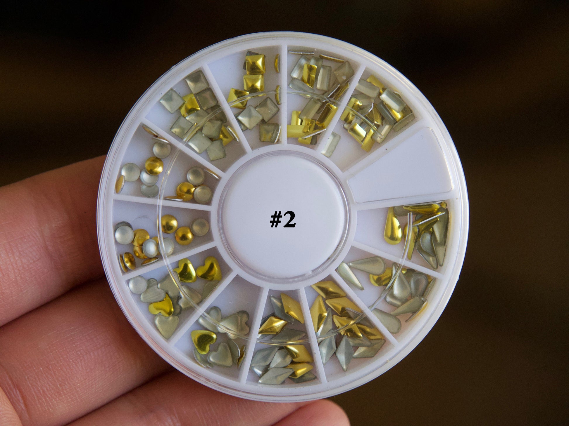 Metallic Multi shape Rivet Glitter Nail Studs Metal Decoration/ Nail supply Metallic studs