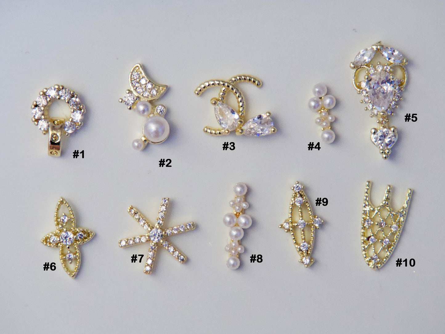 Christmas Snow 14k Gold Zircon Nail Art Jewelry
