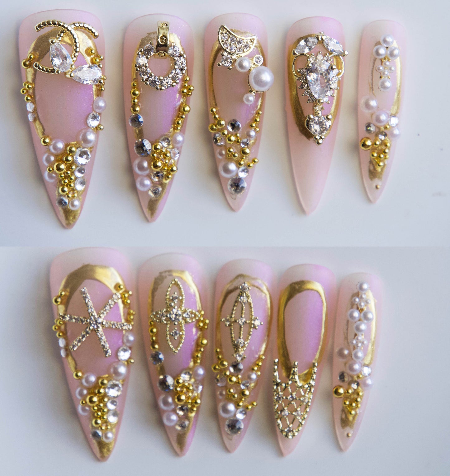 Christmas Snow 14k Gold Zircon Nail Art Jewelry