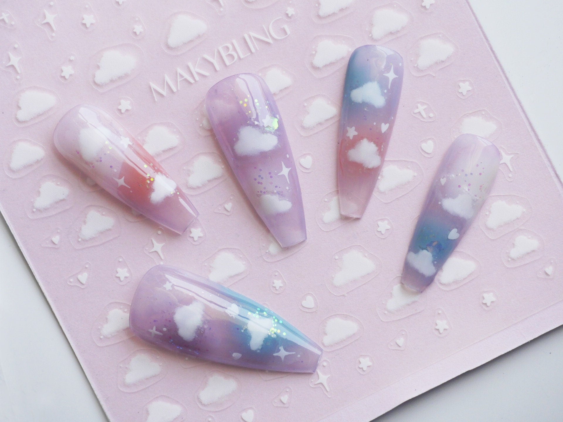 White Cloud Nail stickers – MakyNailSupply