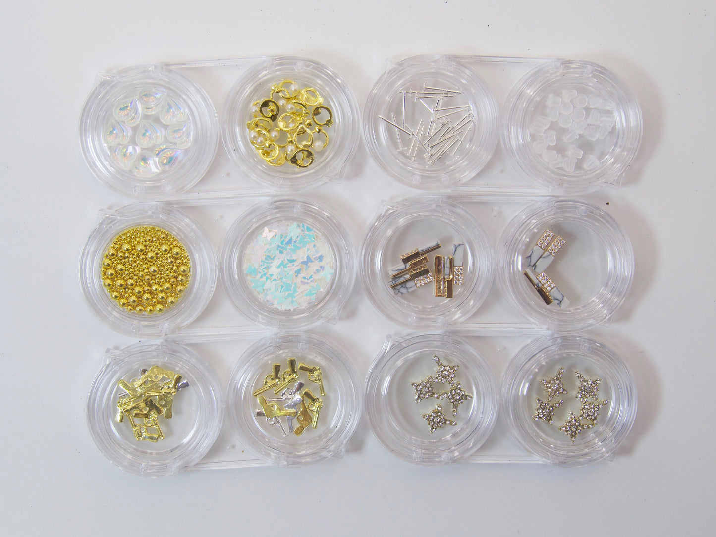 12 Grids Acrylic Container Box for Charms Trims Beads Rhinestones Earrings Chains Studs /Nail Supply Organizer/ Jewelry box