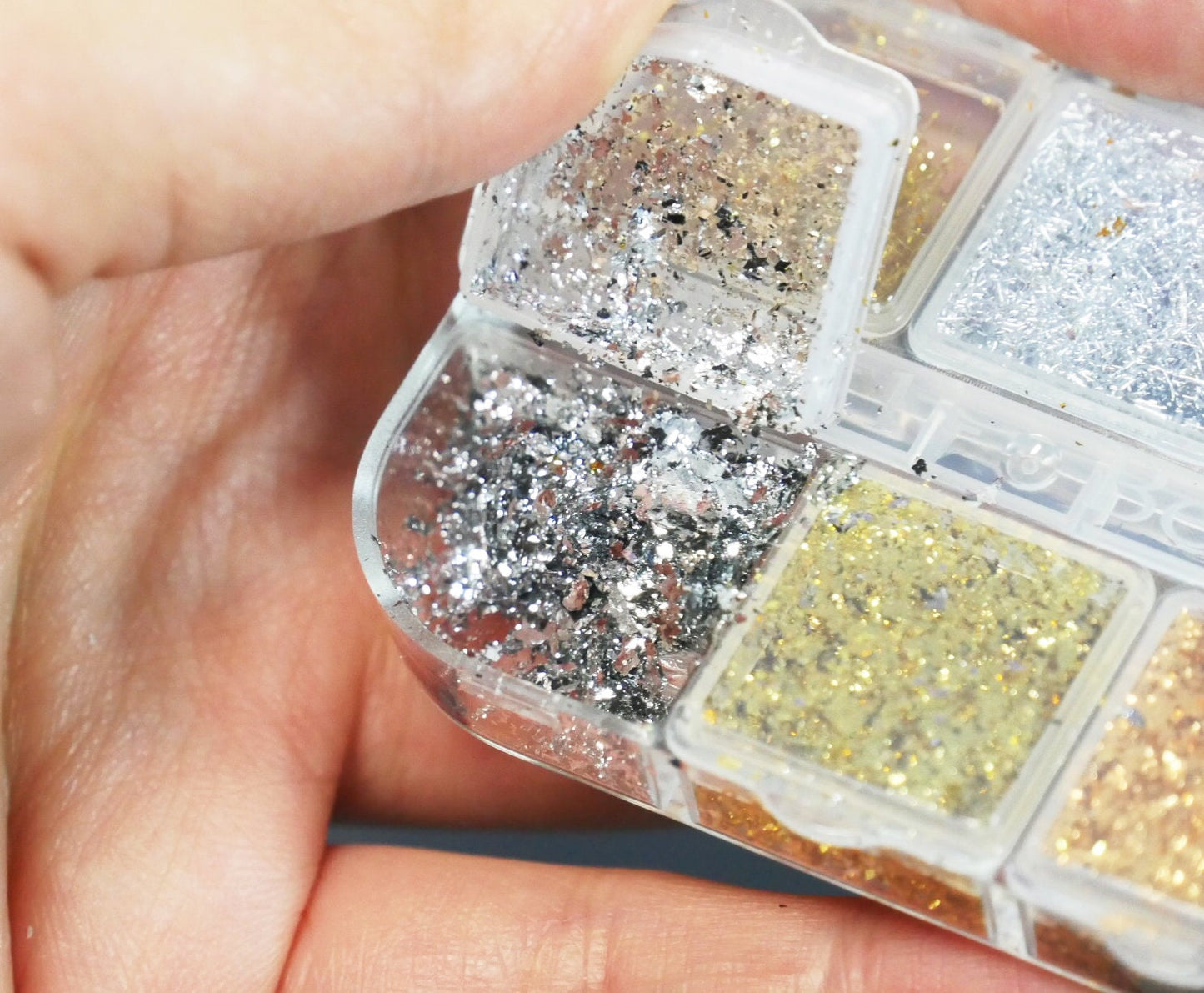 3ct Small items container/ 6 grid plastic container box for charms and trims/Mini studs Crystals organizer containers/ Earring storage