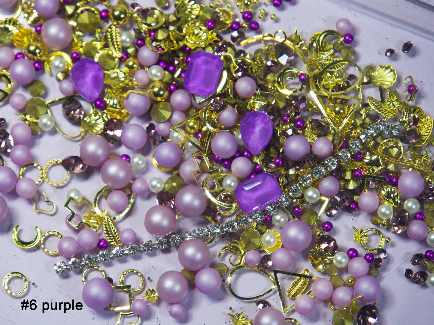 Mixed Pearls Opal Crystals decal/ Mocha Luminous Rhinestones studs 3D Gemstones Resin crafts&nails