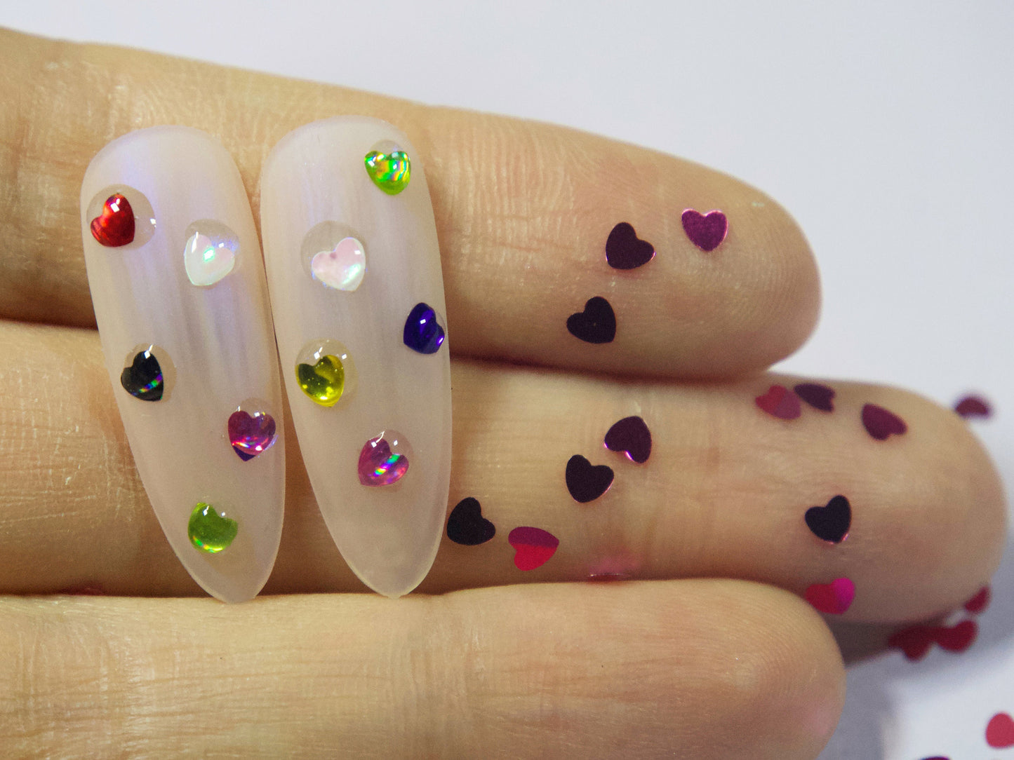 3g Heart Flakes 3D DIY laser Petal Sequins/ Heart shaped glitter flakes for nail design handmade crafts/ Confetti halo glitter sequins