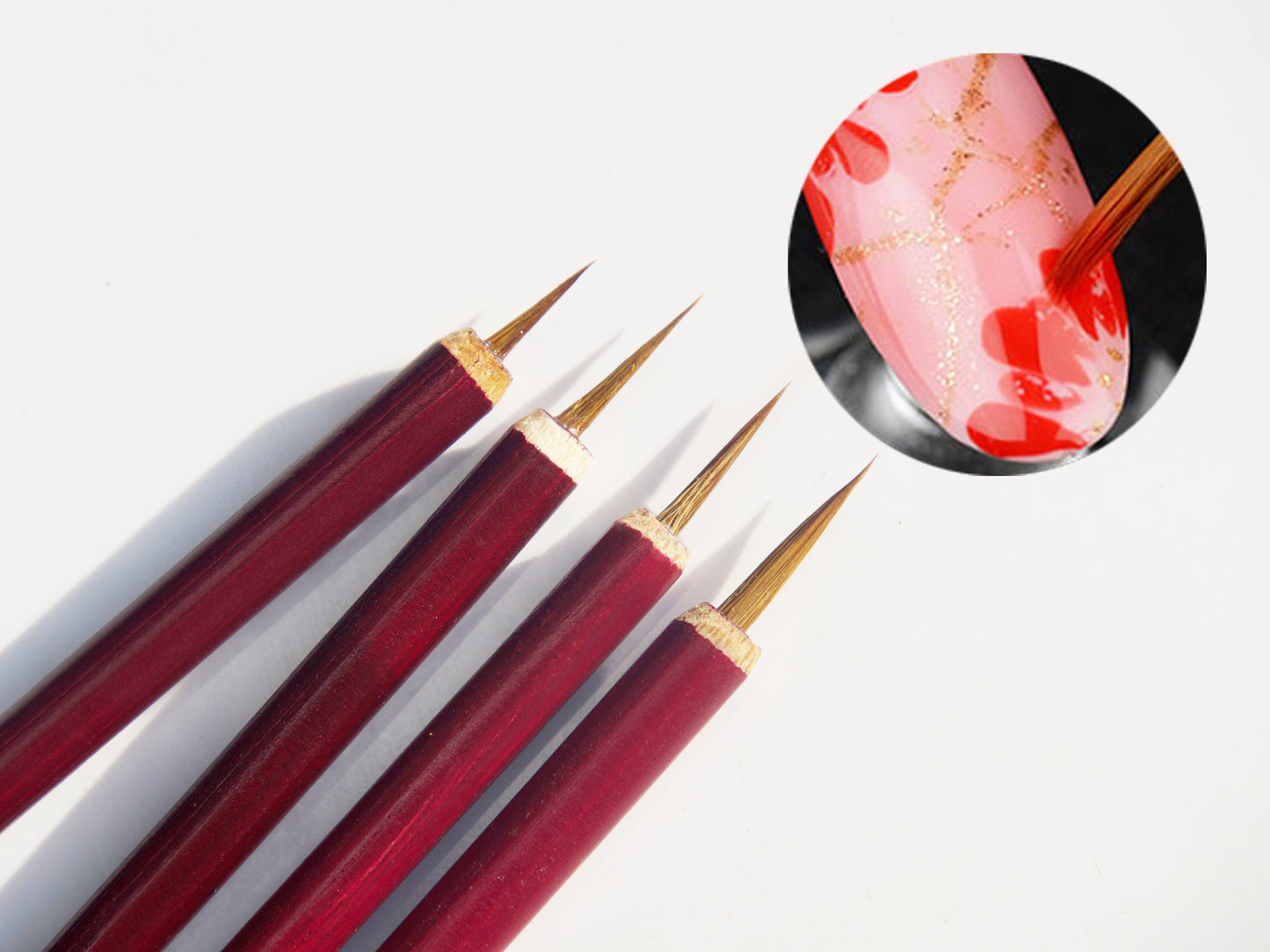 Mink Hair Nail Brush Flower Painting Detailing Striping Nail Art Pen, liner brush, Painting Brushes Thin Bamboo Handle Tool Supply
