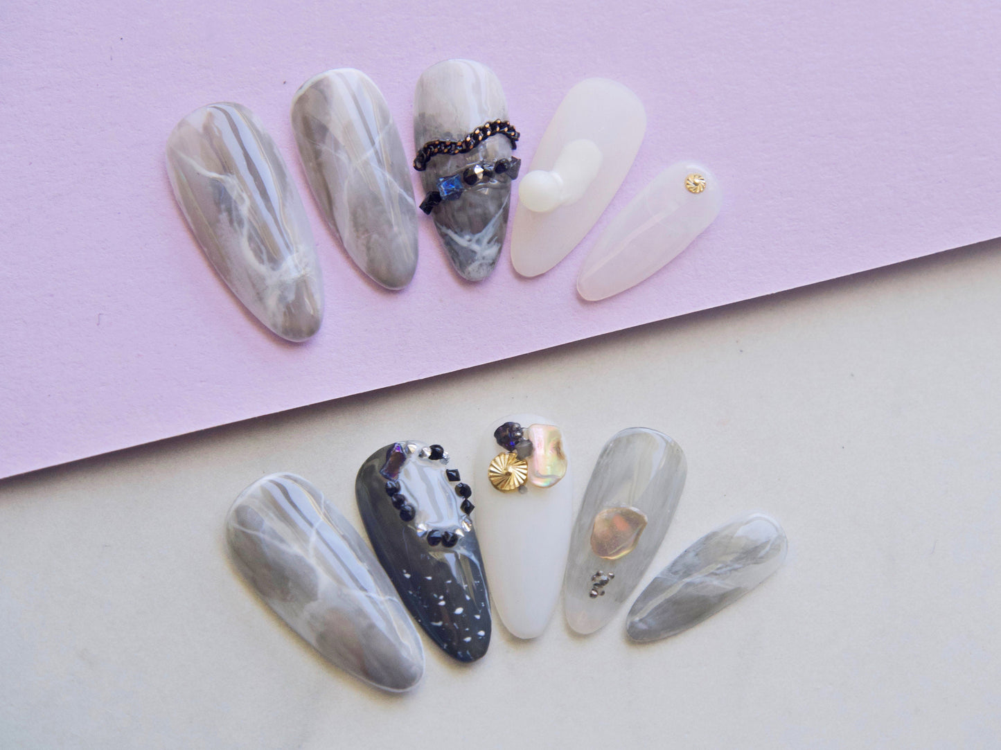 9 pcs Exquisite Gold Circle Nail Studs /Delicate ail art charm