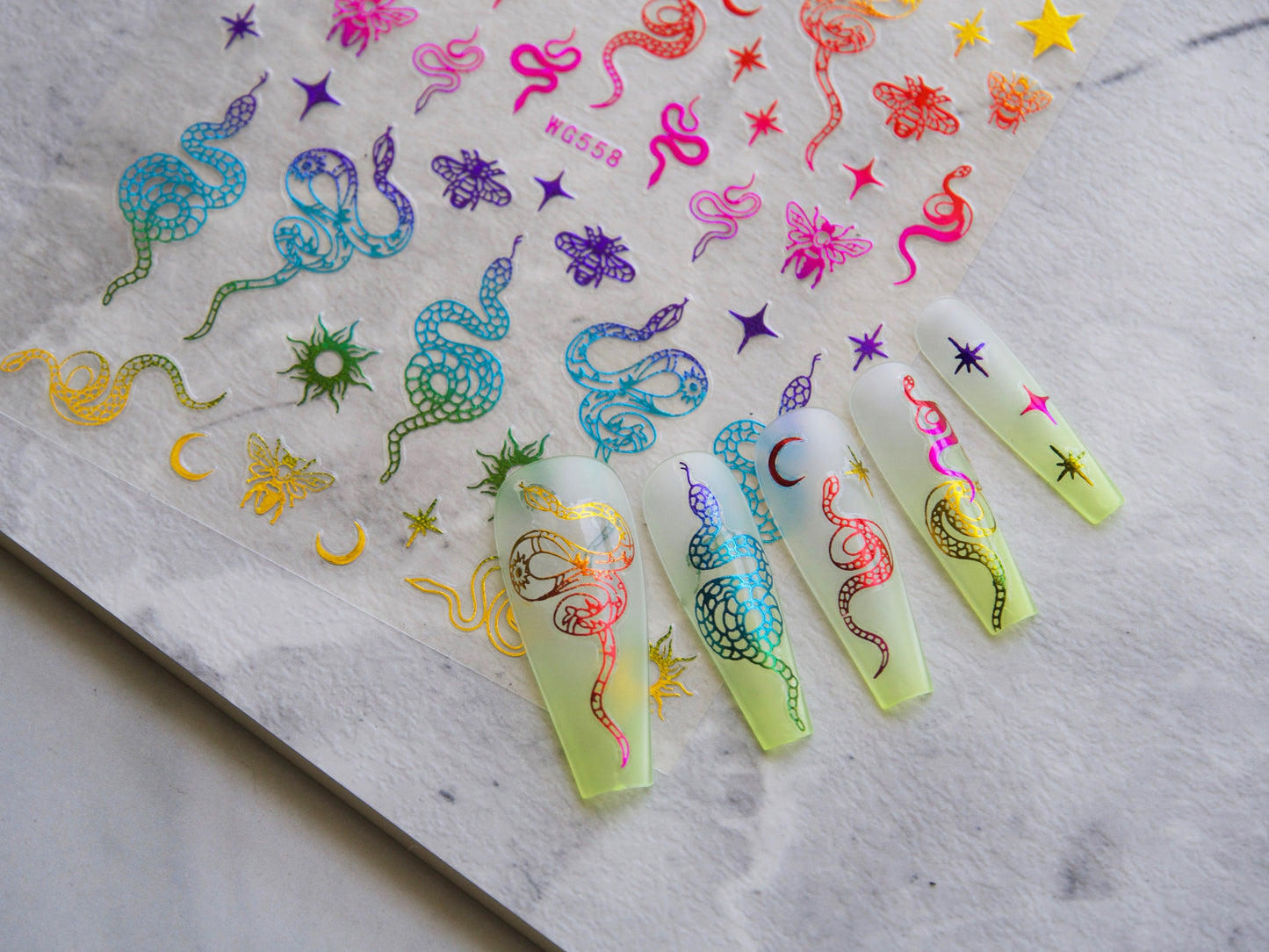 20 pcs Long Coffin Pastel Gradient on Nails/ Full cover Matted Bright Ombre Ready to wear Press ons Tips / Matte Fake Artificial Ins Nails