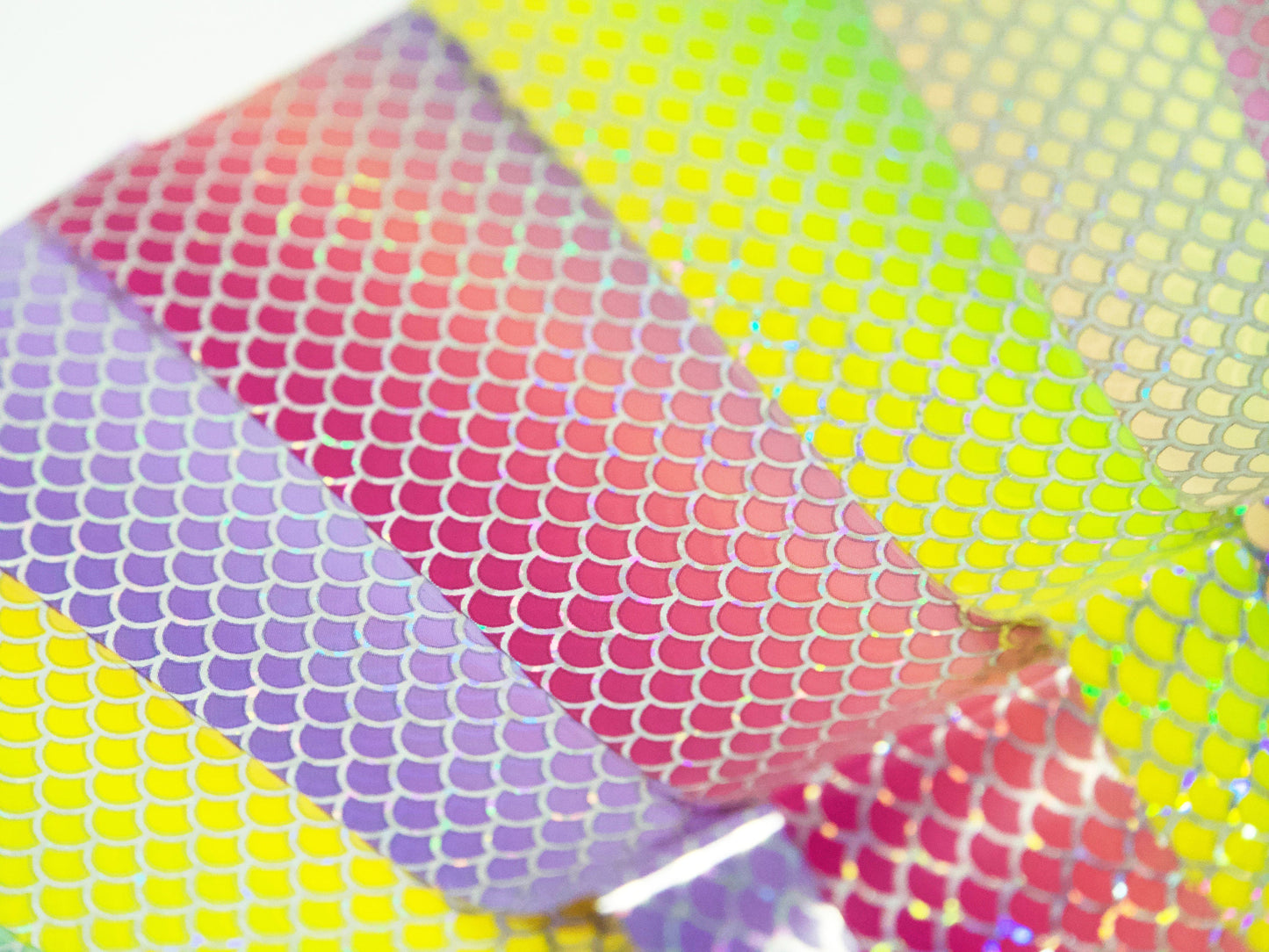 10pcs Mermaid Scales Pattern Transfer Film Foil Nail Art Sticker Decal/ Rainbow Ombre Mermaid tail DIY nail with silver holo accent