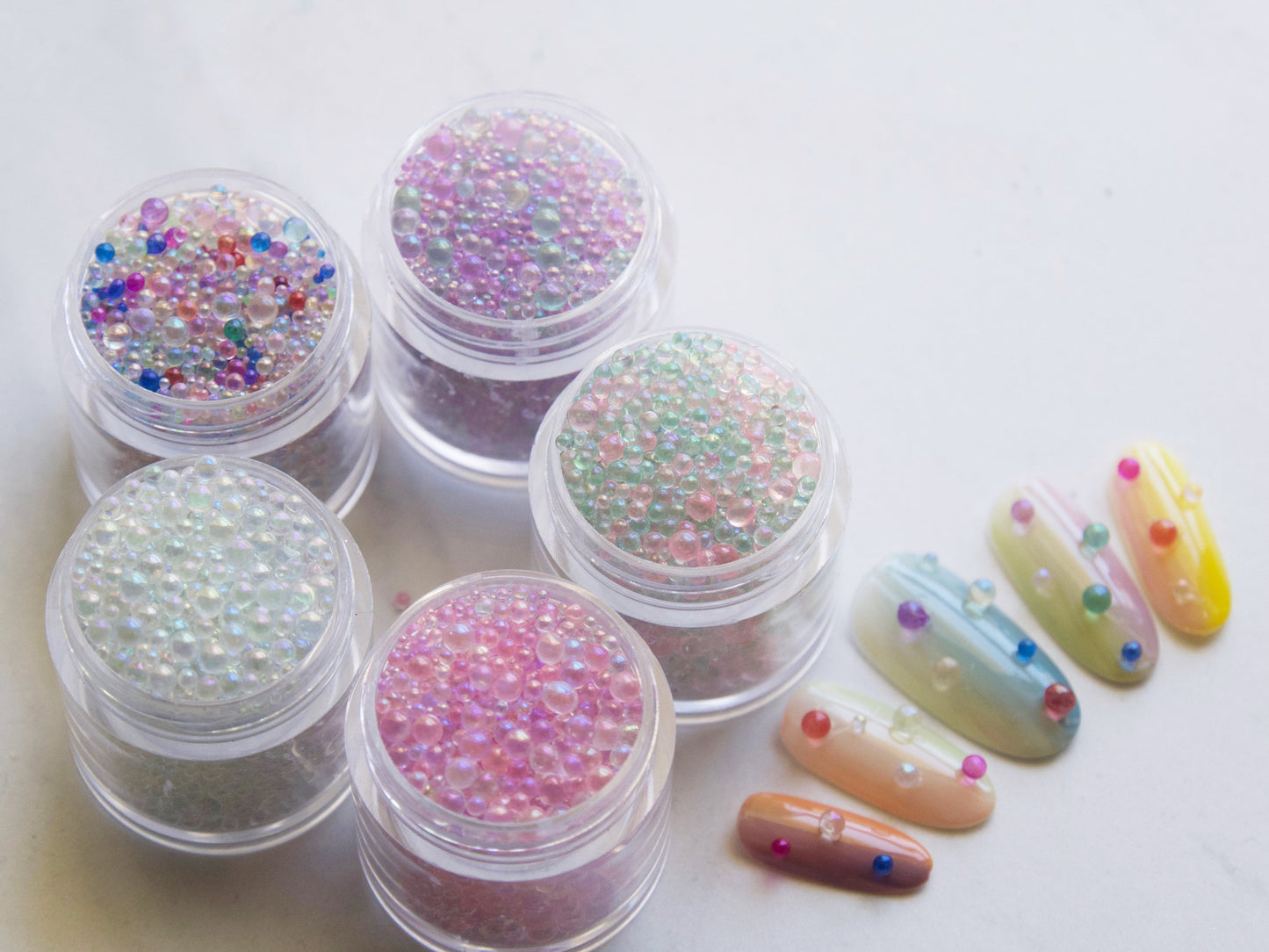 10g Glass Bubbles/ Glass balls for nail art/ Iridescent Holo Round Beads/ Resin crafts Deco Balls/ Translucent bubble