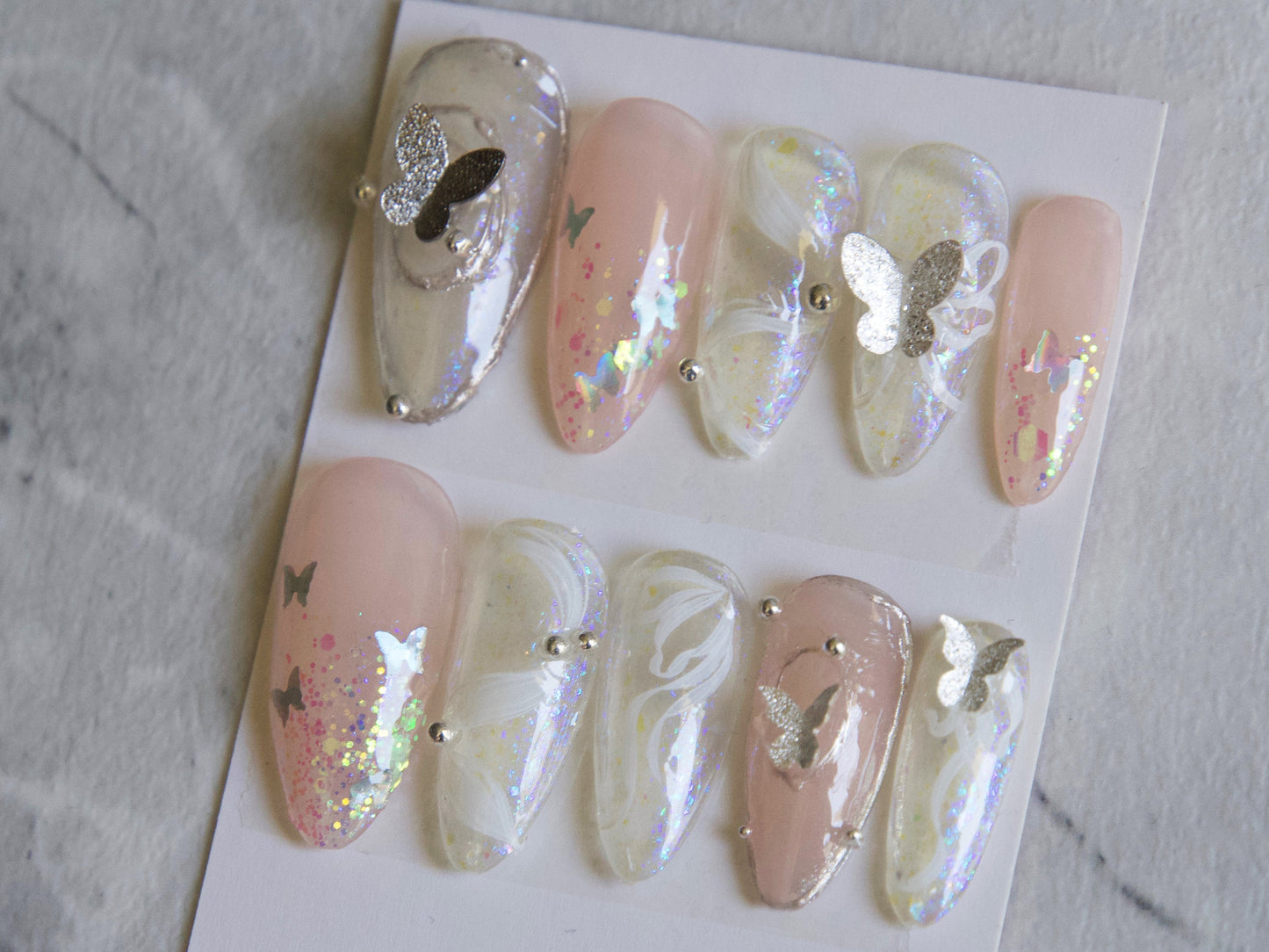5 pcs 3D Butterfly nail decoration/ silver gold butterfly Nail DIY charm for nail gel mail polish design