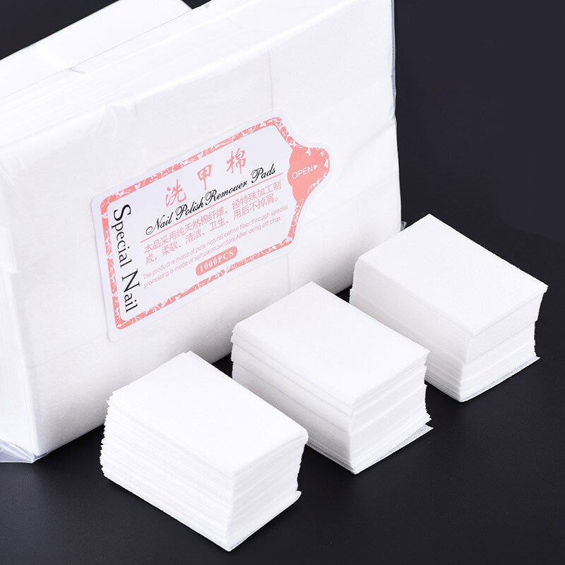 1000 pcs nail cotton pads nail polish remover wipe lint free wiper Manicure nail wipes
