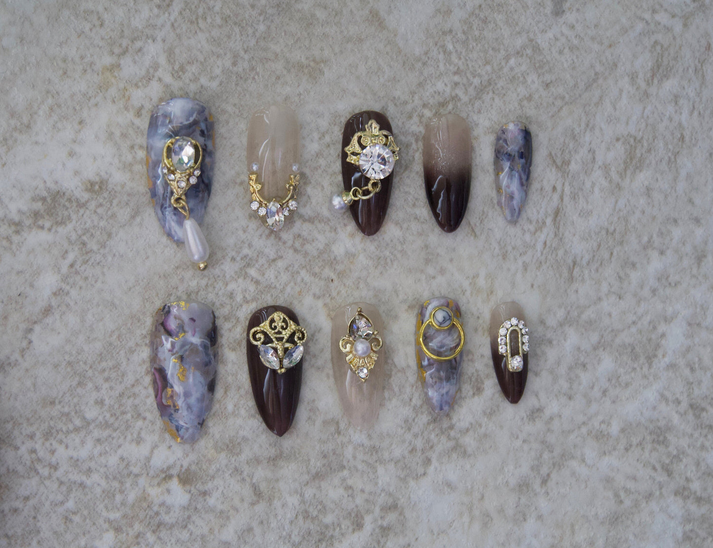 1.2 Y Marble Abalone Pearl Teal Abstract Transfer Foil Nail Art Star Design Sticker Decal/ DIY starry sky theme nail design