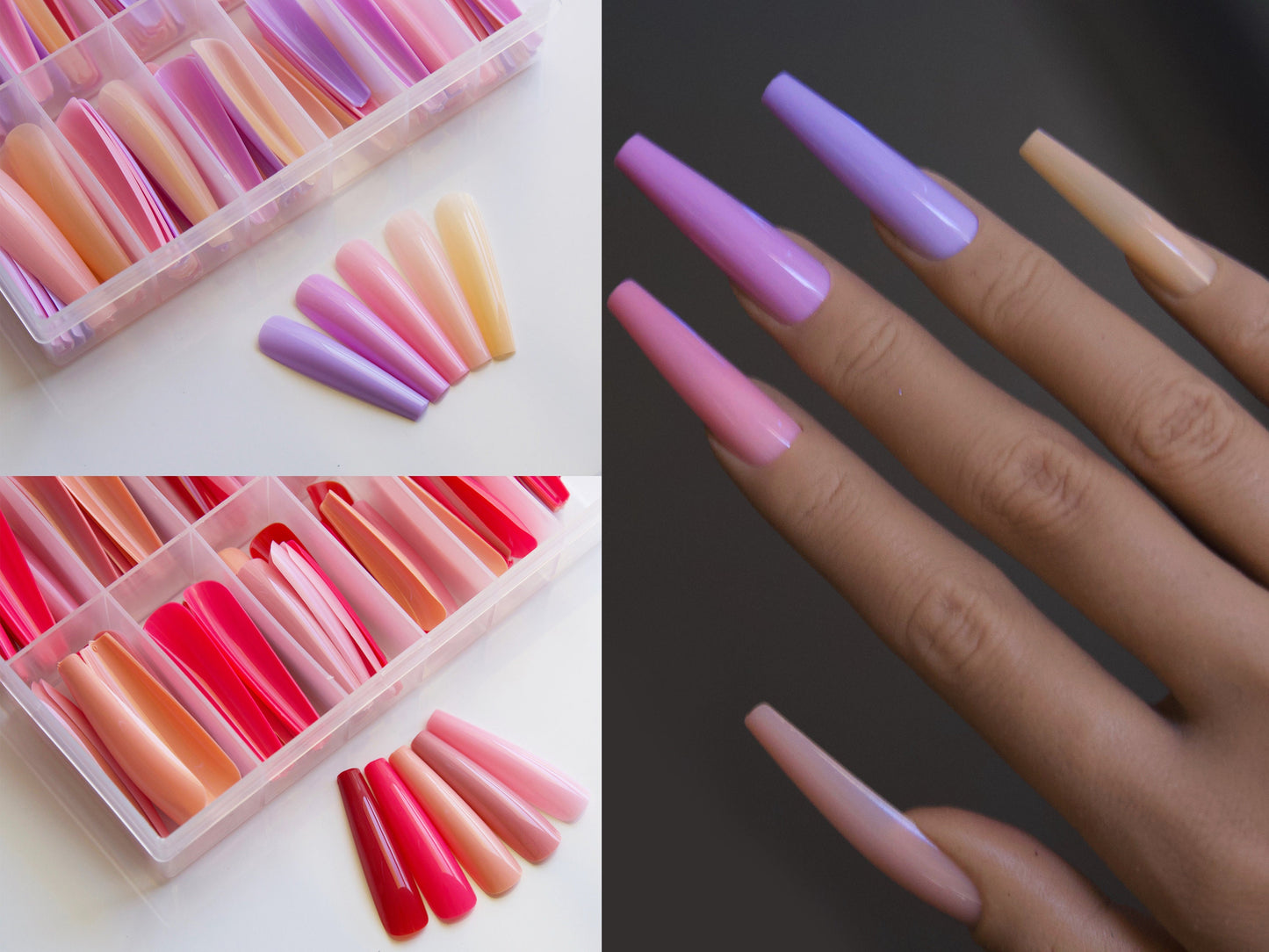 120 pcs Long Coffin Fake Nails