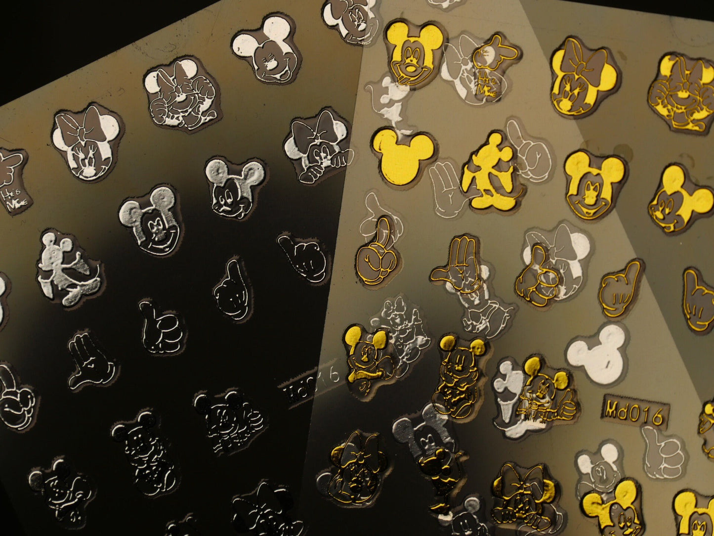 Mickey Mouse Minnie Mouse Nail Decals/Gilding Gold Silver Disney Theme nail sticker/Peel off Nail Art Stickers Self Adhesive Decals