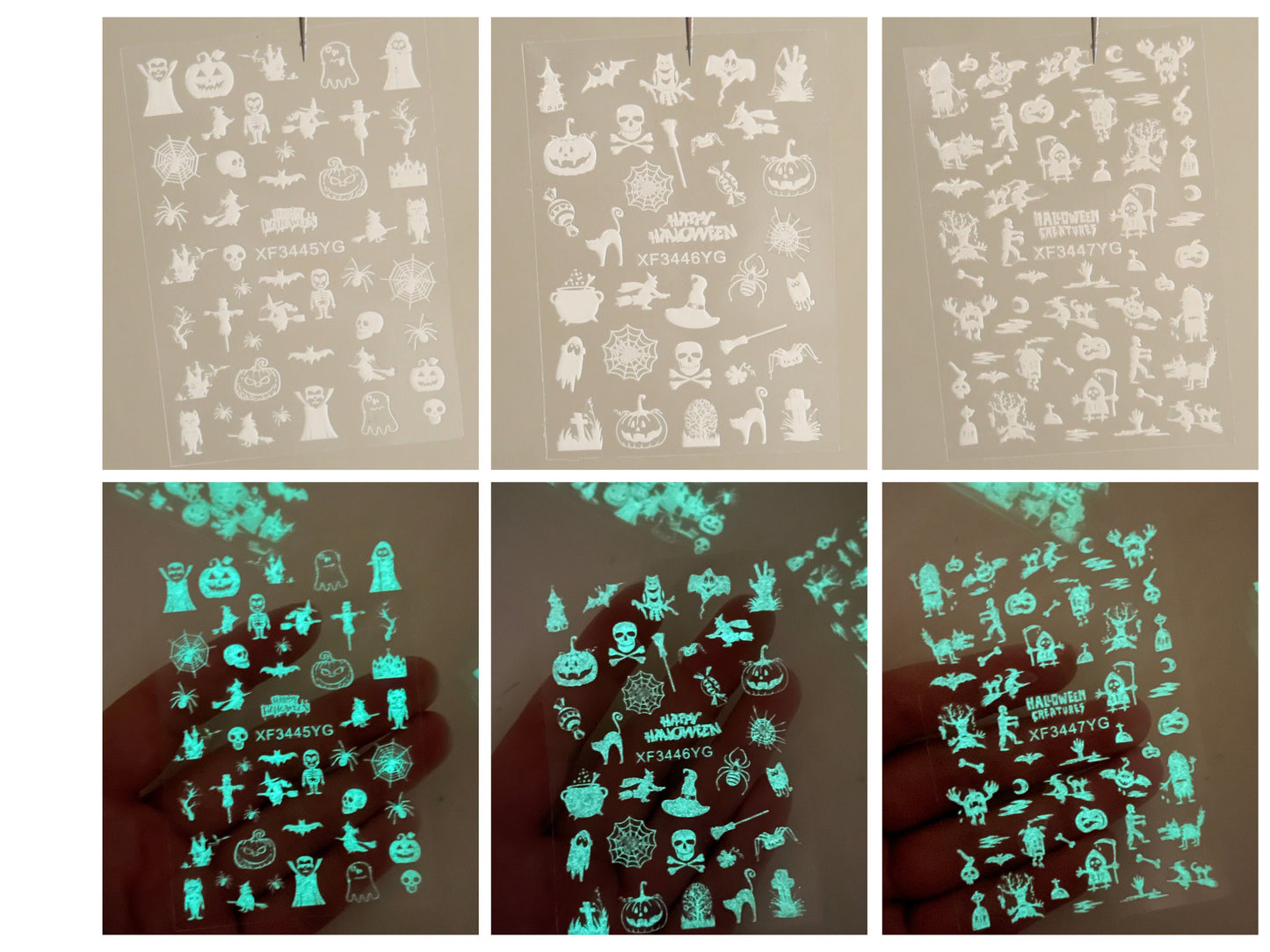 Halloween Glow in the dark Nail Sticker