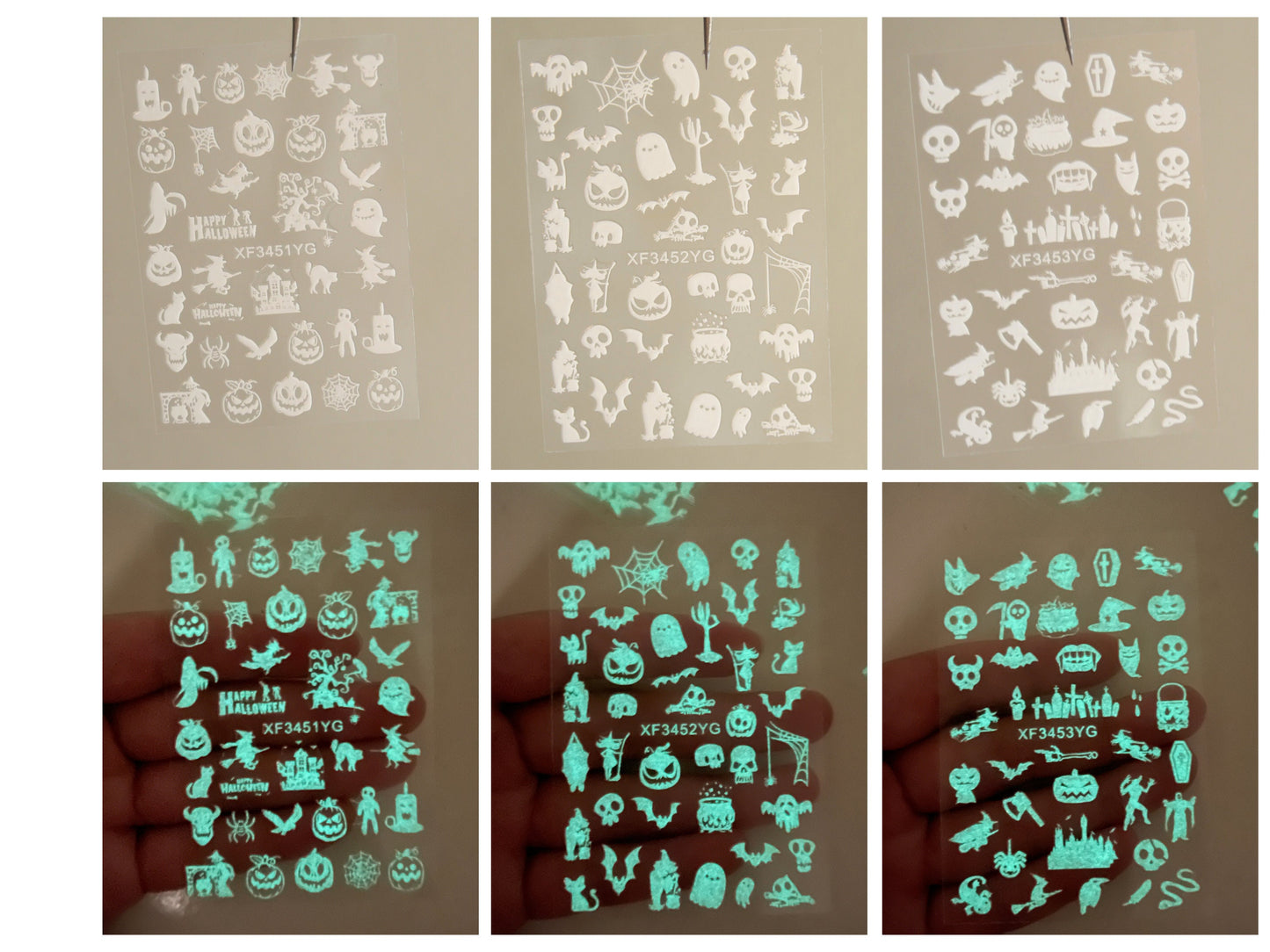 Halloween Glow in the dark Nail Sticker