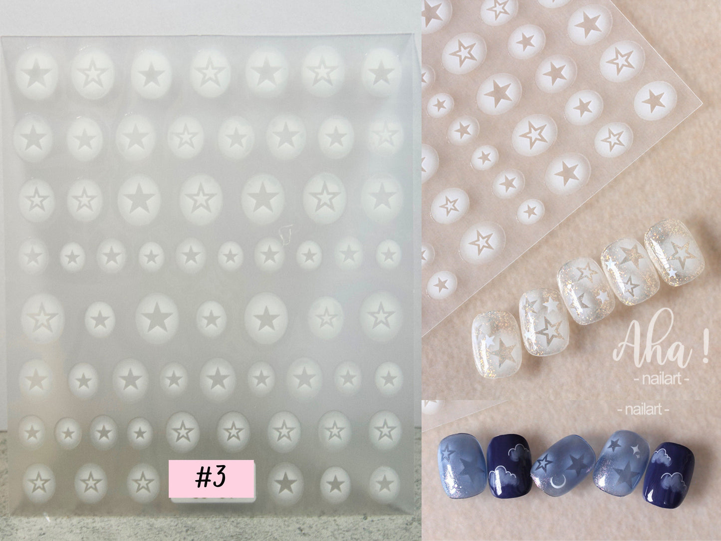 White Gradient Shapes Nail sticker