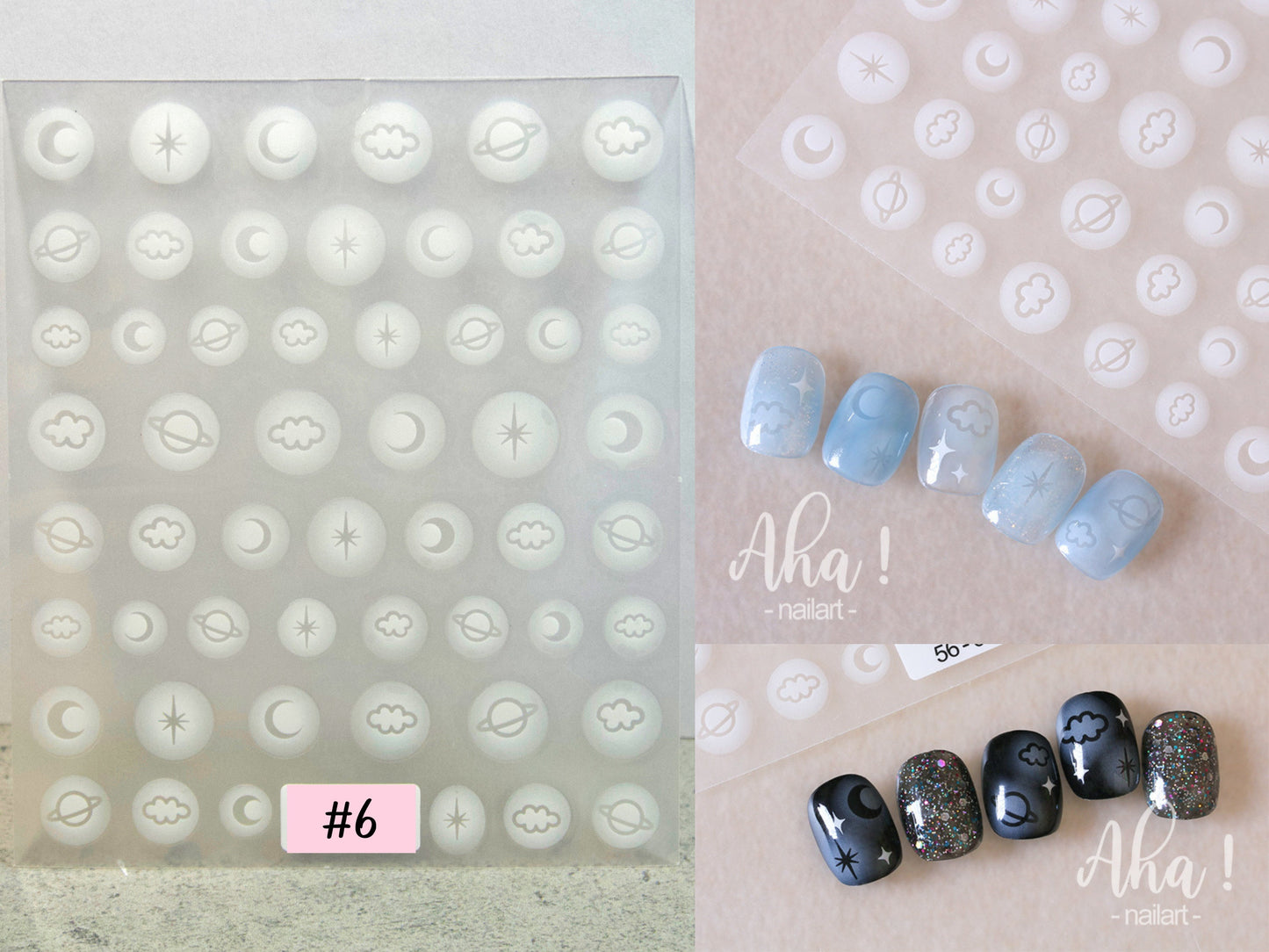 White Gradient Shapes Nail sticker