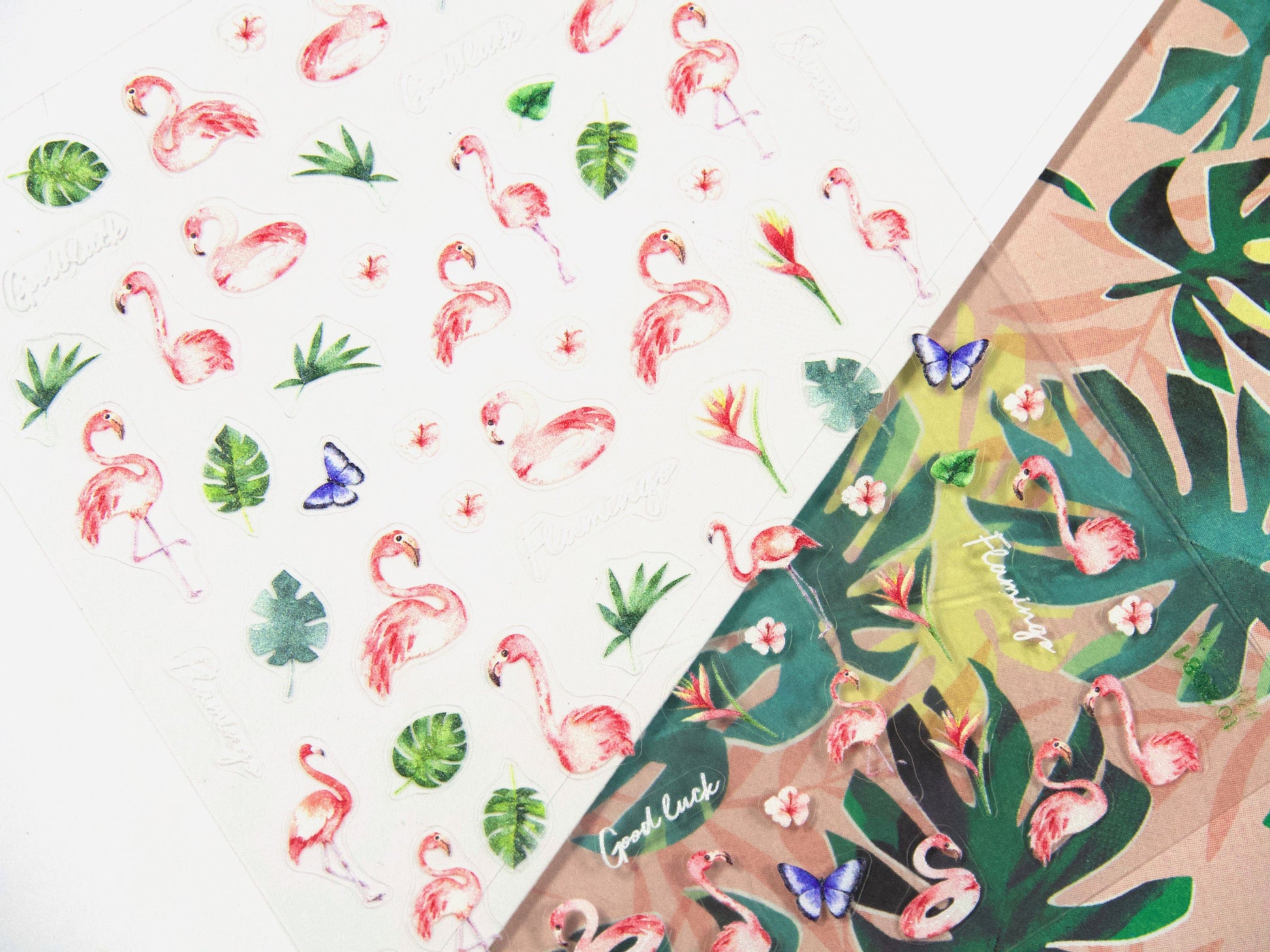 Tropical Pink Flamingo Nail Stickers
