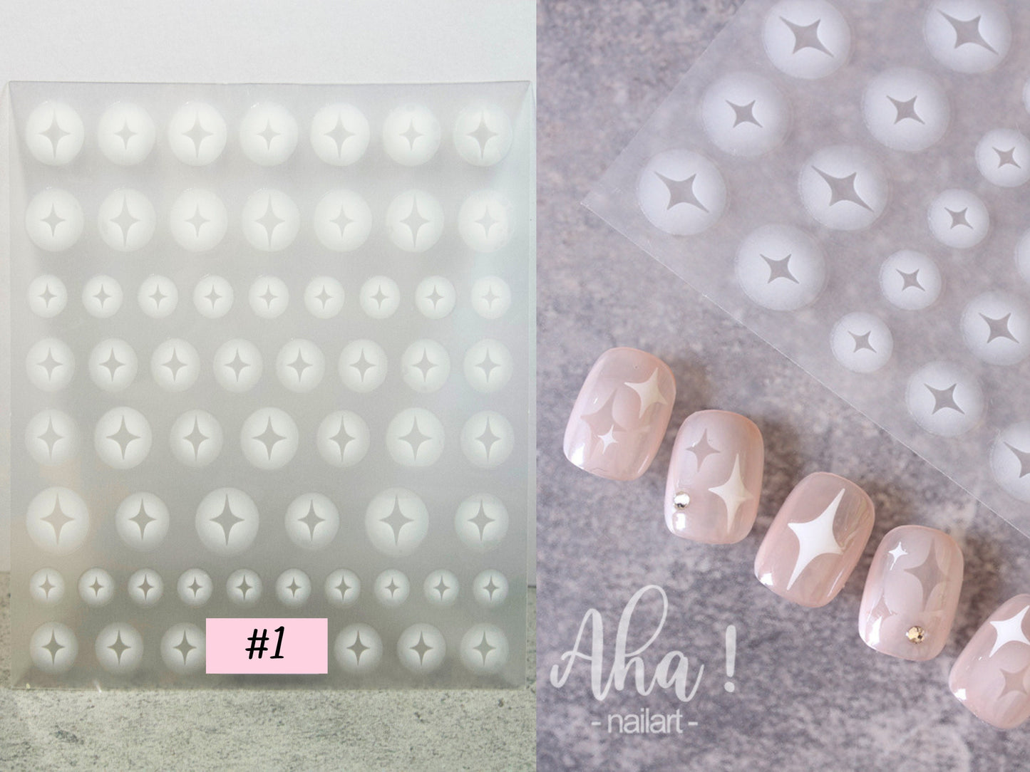 White Gradient Shapes Nail sticker