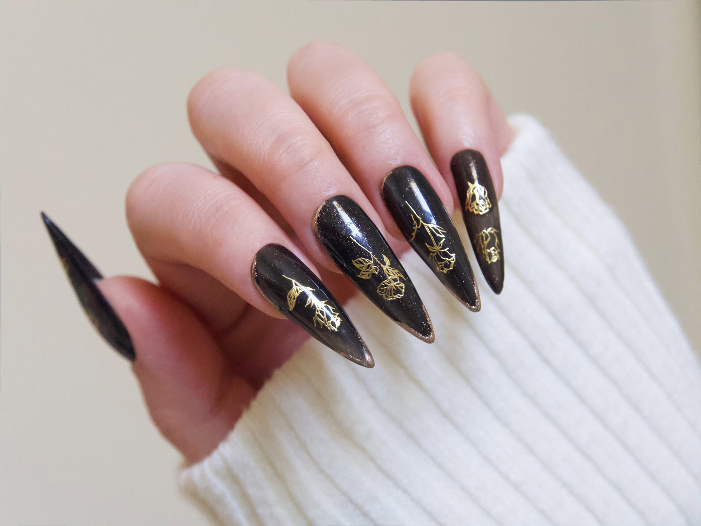 Embossed Rose Sticker Nail Art