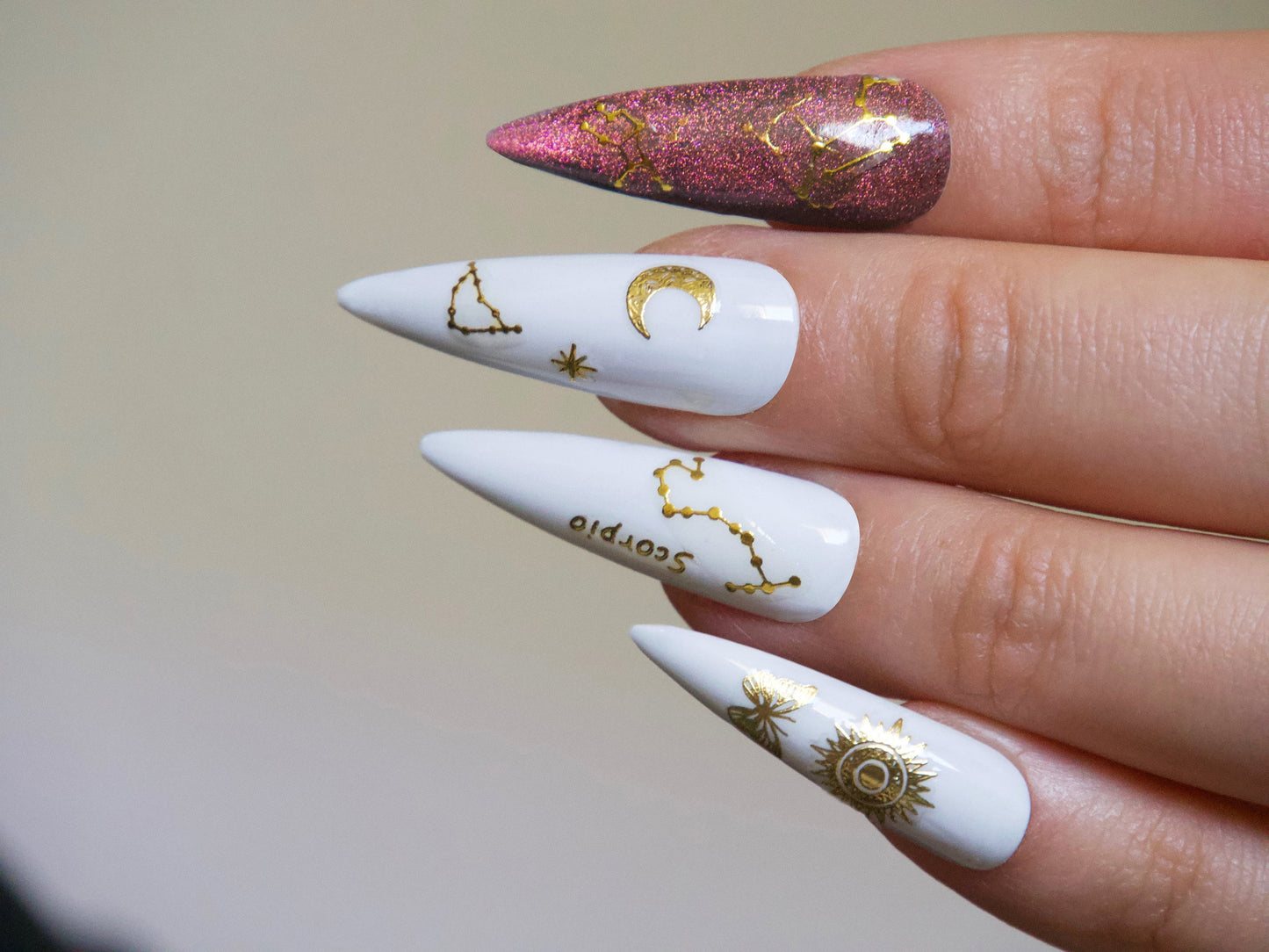 Gold planisphere nail sticker
