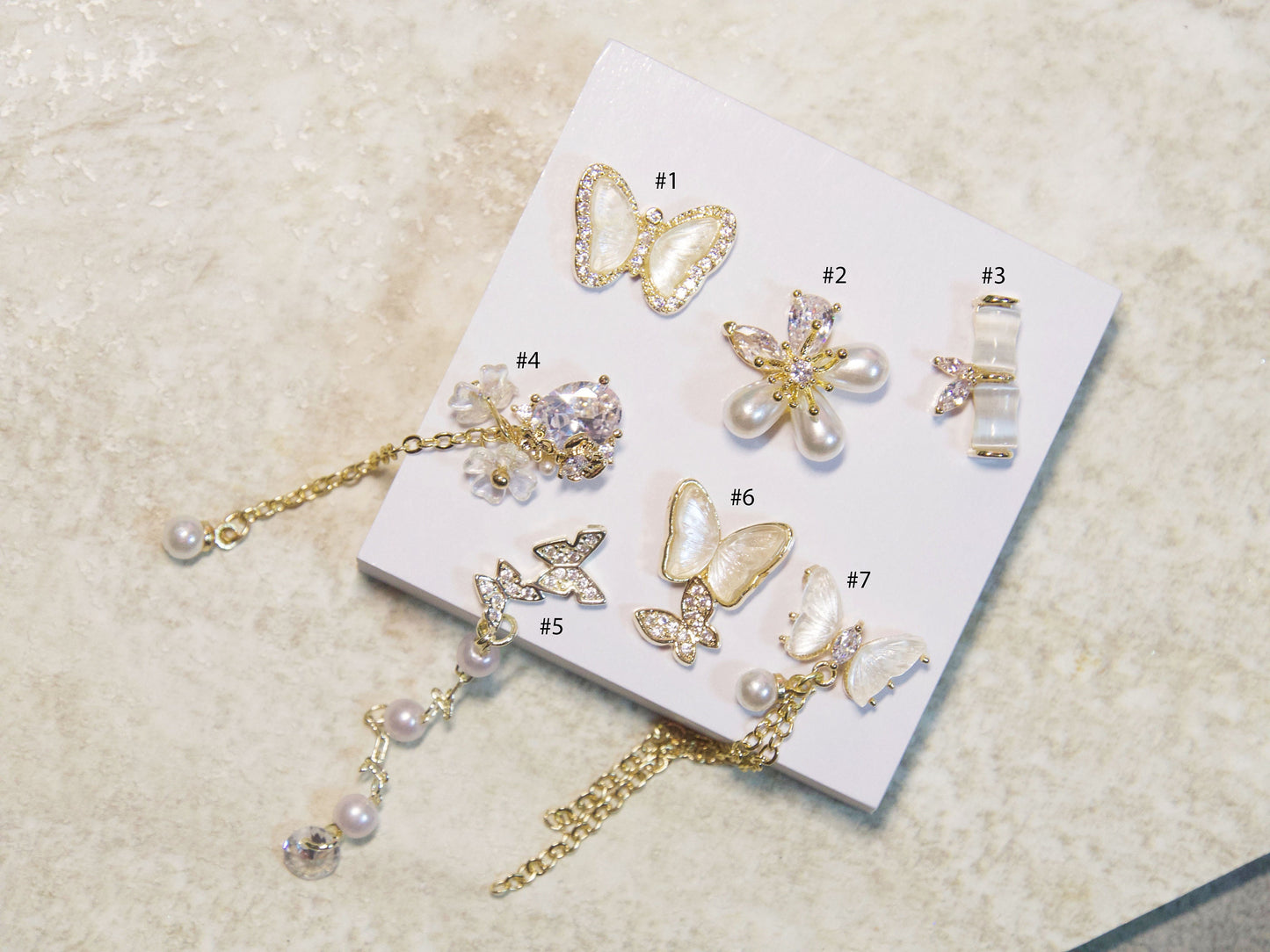 Butterfly Gold Zircon Nail Dangle