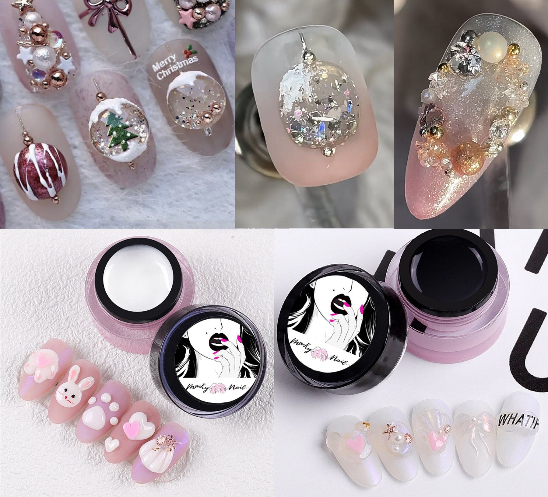 Vivid Model Nail Art with 3D Gel