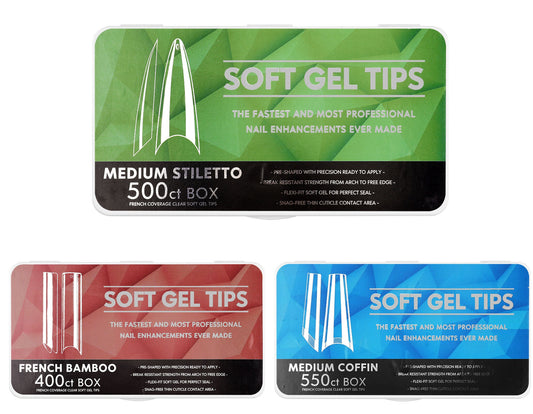 500pcs Extra Long Half Cover Soft Gel Tips