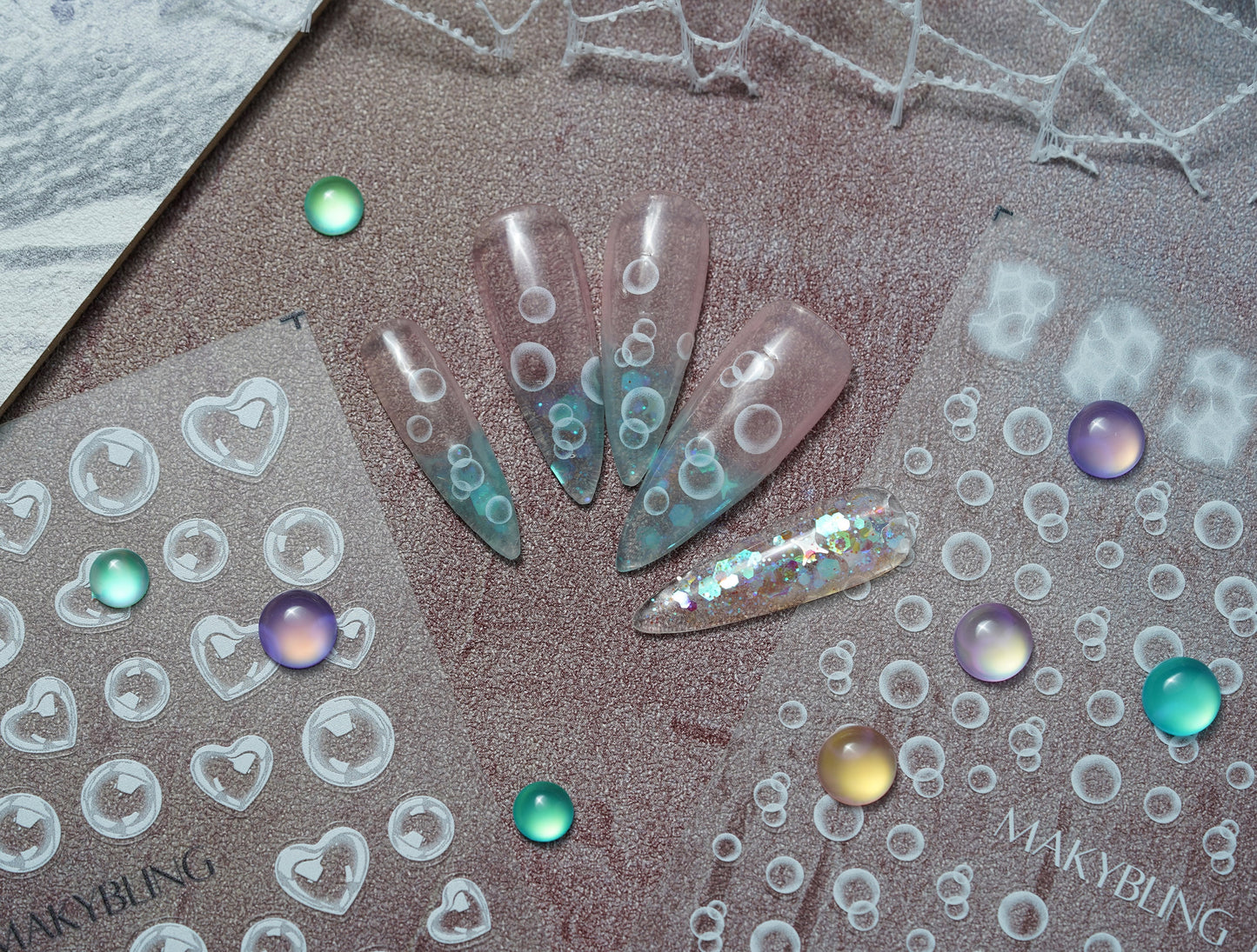 Bubbles nail sticker/ Ultra Thin 3D Globule Bubble Nail Art Stickers Self Adhesive Decals/ Manicure Pedicure supply