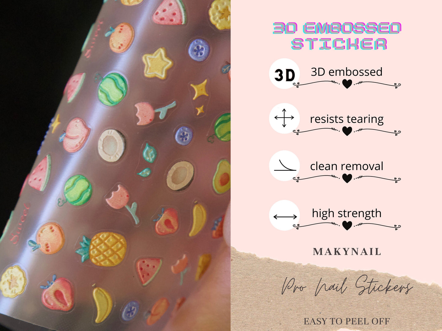 Kawaii Tropical Fruit Nail sticker
