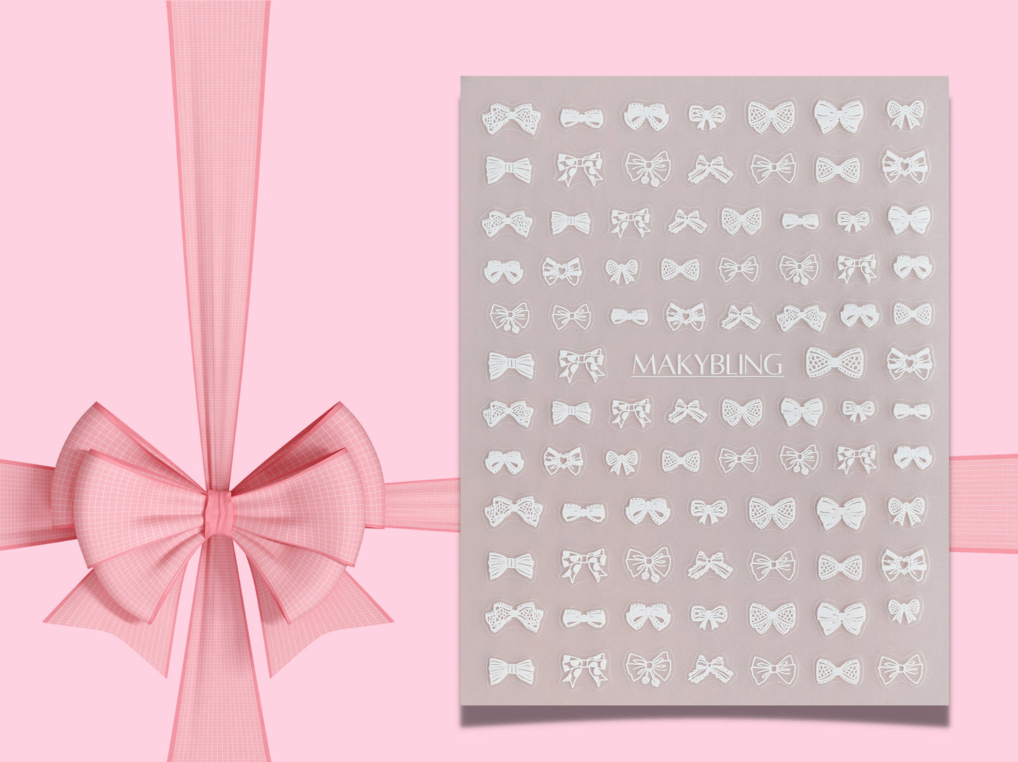 White Bow Tie nail stickers