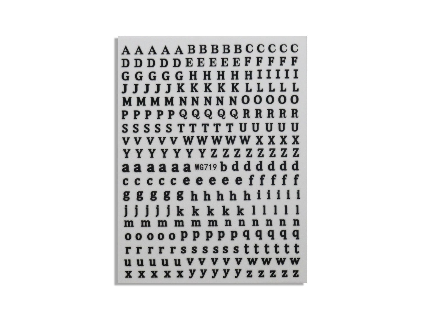 English Letter Nail Sticker/ uppercase Capitals Lowercase Peel Off Stickers Self Adhesive Decals/ Black & White Fonts Writing