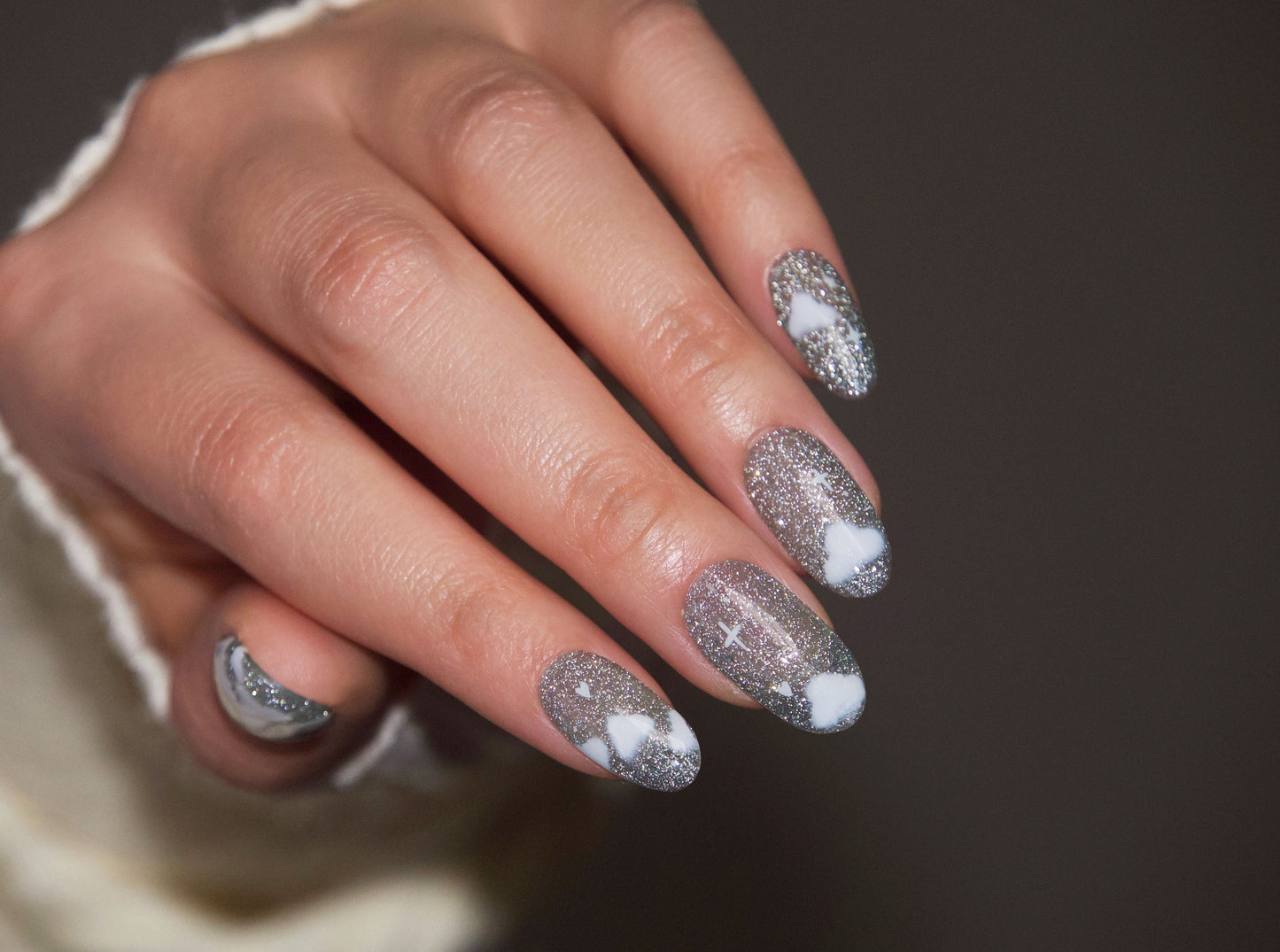 White Cloud Nail stickers/Ultra thin Nail Art Stickers Self Adhesive Decals/ White Clouds Nails Decals