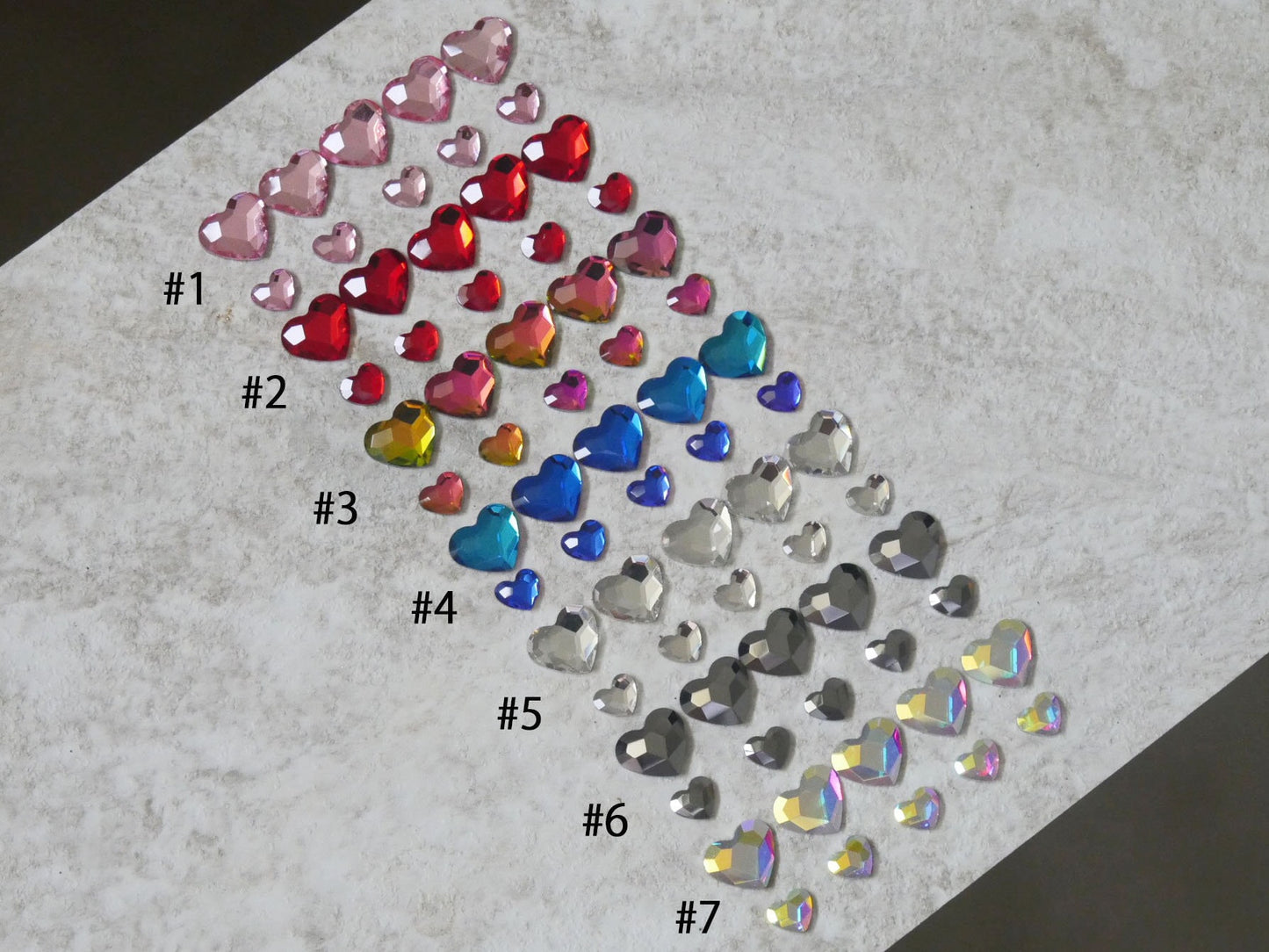 10 pcs 3D Heart Shaped Nail Charms Nail art Jewelry Accessories Decal/ Super Shine Bling Hearts Nails Supply