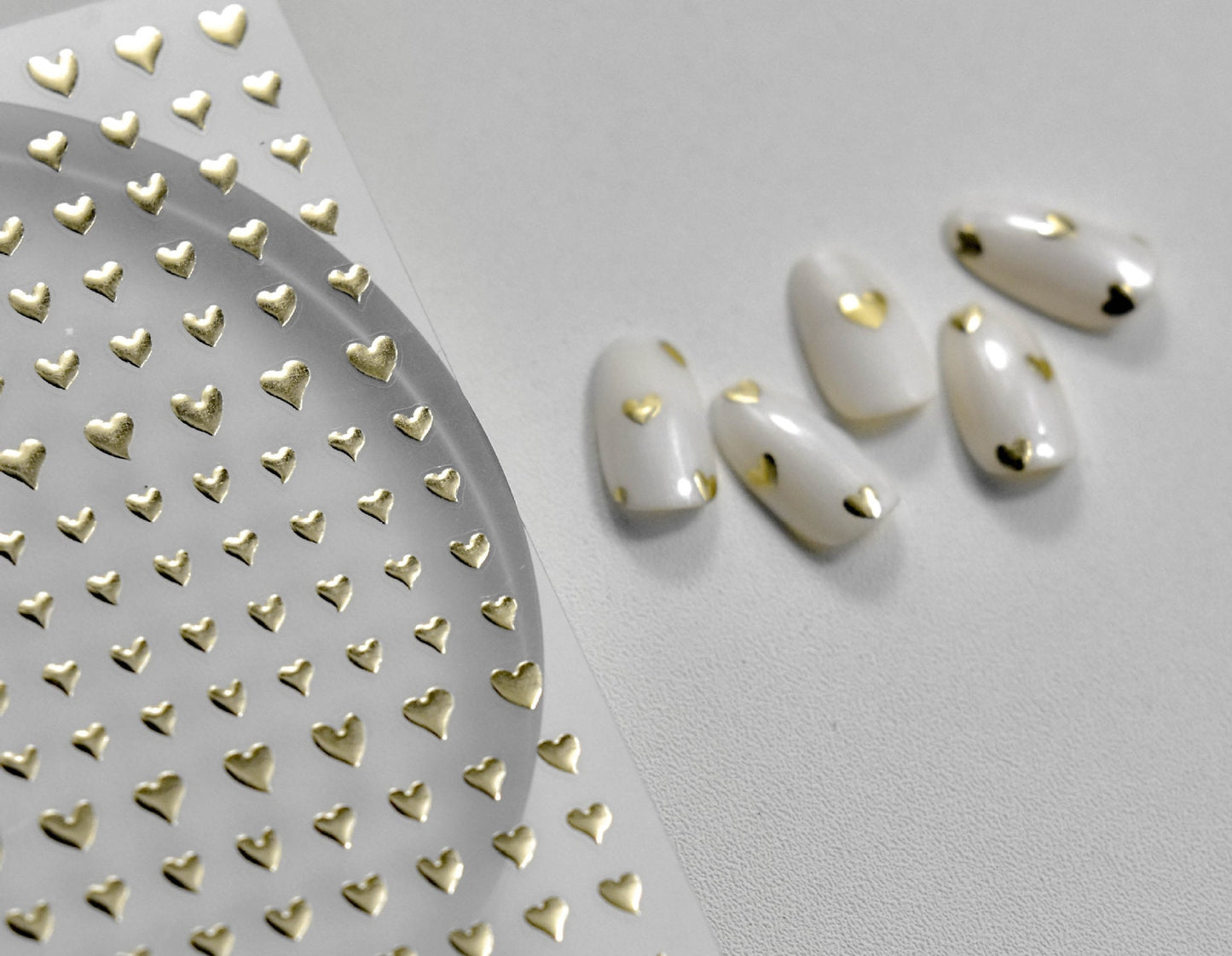 Gilding Metallic Finish Heart Nail Sticker/ Gold Silver Sweet love Nail Art Stickers Self Adhesive Decals Nails art sticker