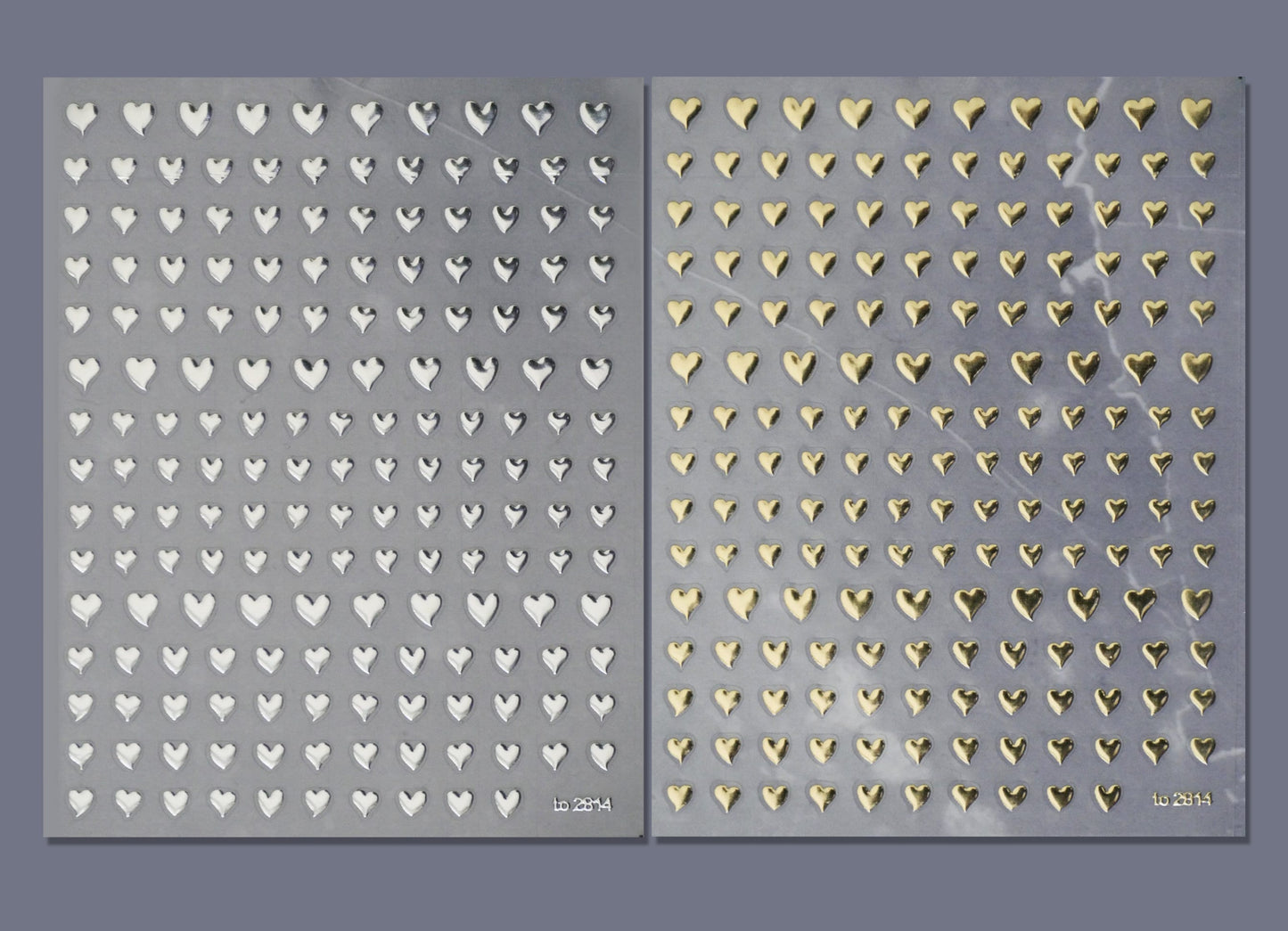 Gilding Metallic Finish Heart Nail Sticker/ Gold Silver Sweet love Nail Art Stickers Self Adhesive Decals Nails art sticker