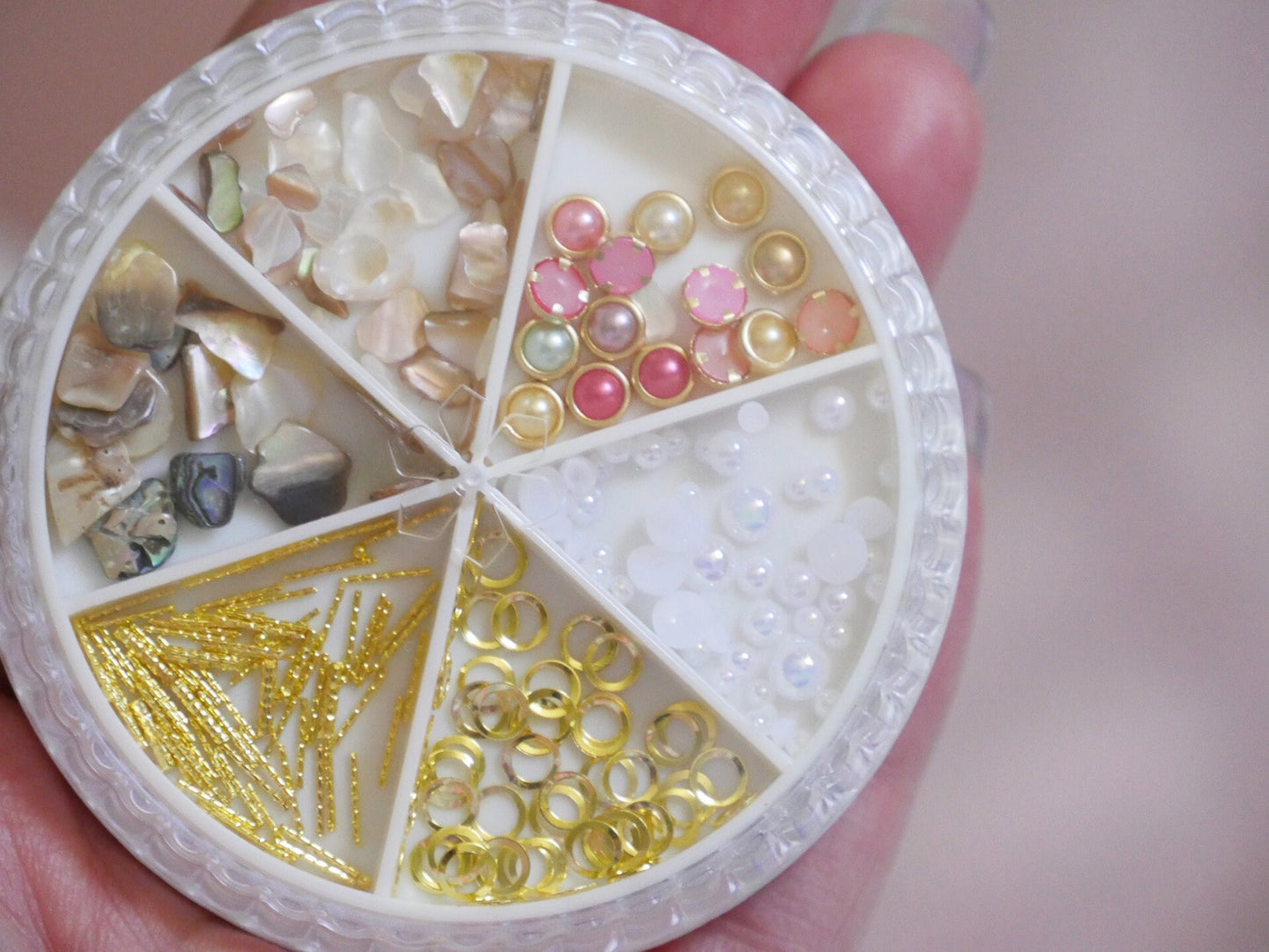 Mixed Vintage Theme Nail Decals/ Gilt-edged Semicircle pearls Shell Gold bar nail Deco/ Nail polish UV gel UV resin Supply