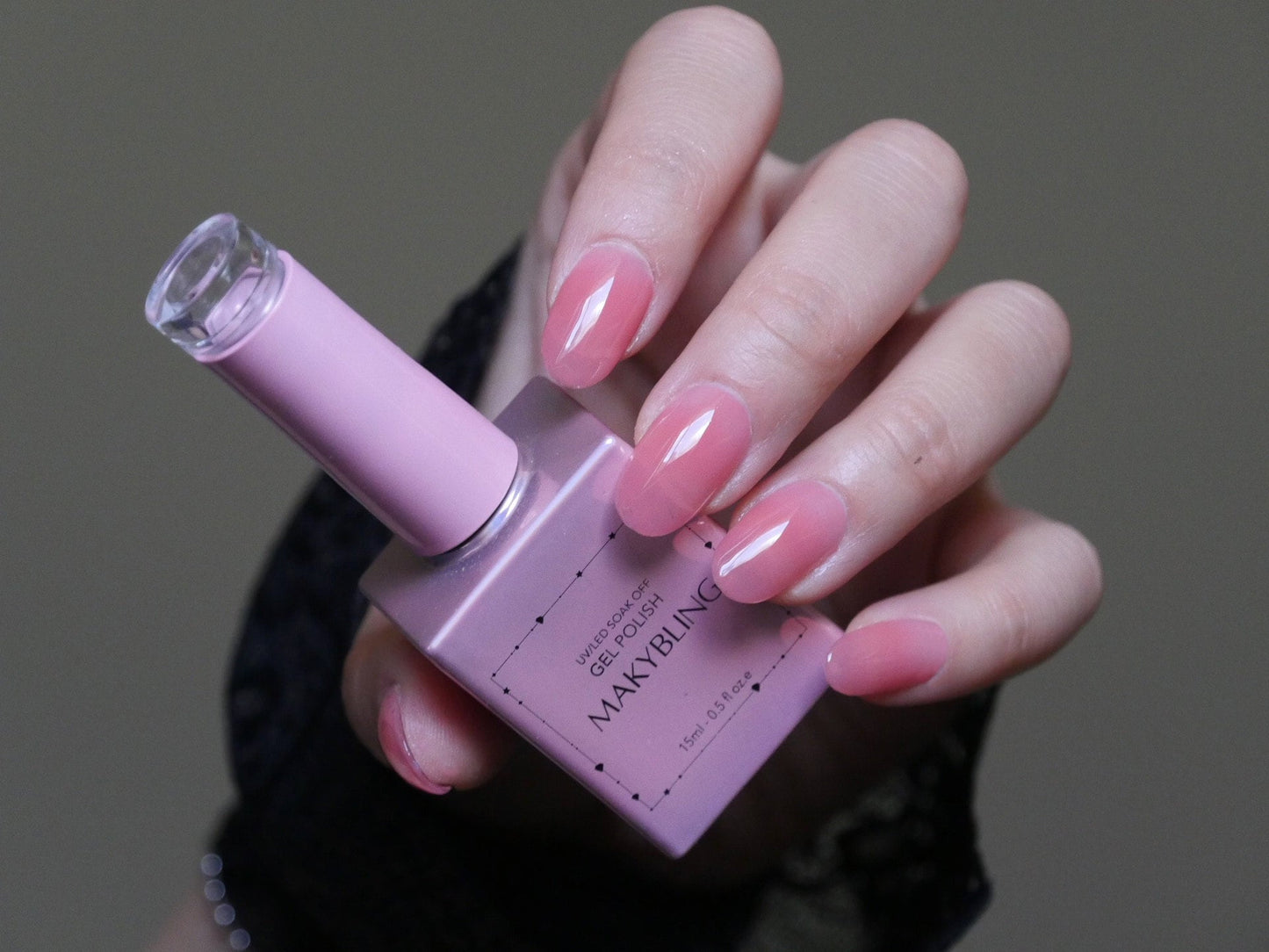 15ml Translucent Baby Pink UV Gel/ Semi Transparent pink Pink Gel polish/Soak Off Sheer Glossy Nail Led Gels -Makybling