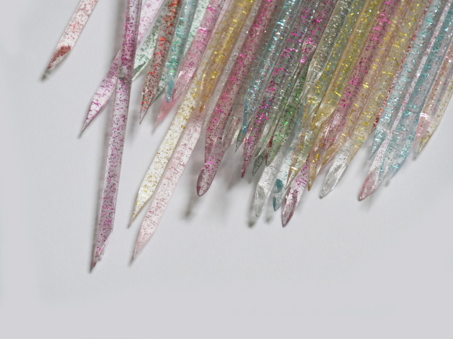 50pcs Manicure Stick Tool Supply/ Double Sided Nail Art Cuticle Pusher Glitter Crystal Multi-purpose Double-Ended Nail Point Drill Sticks