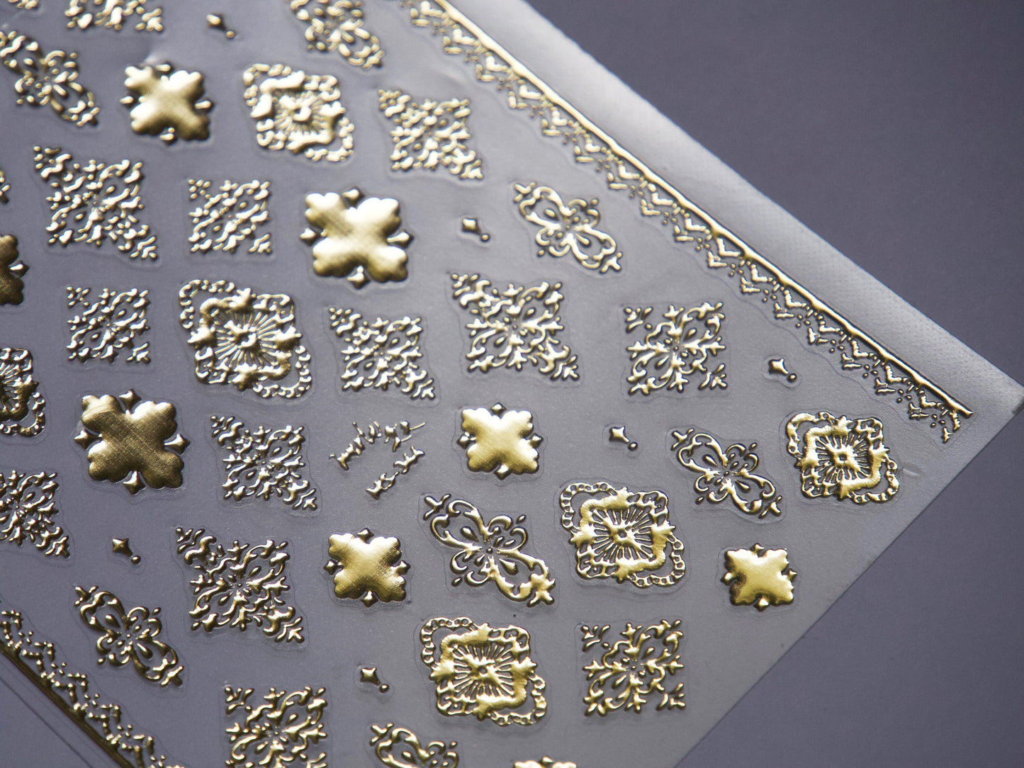 Gilding Vintage Royal Carving Nail sticker/ Silver Gold Embossed Bohemian Pattern 3D Manicure Stickers for nail art/ Retro Elegance Nails