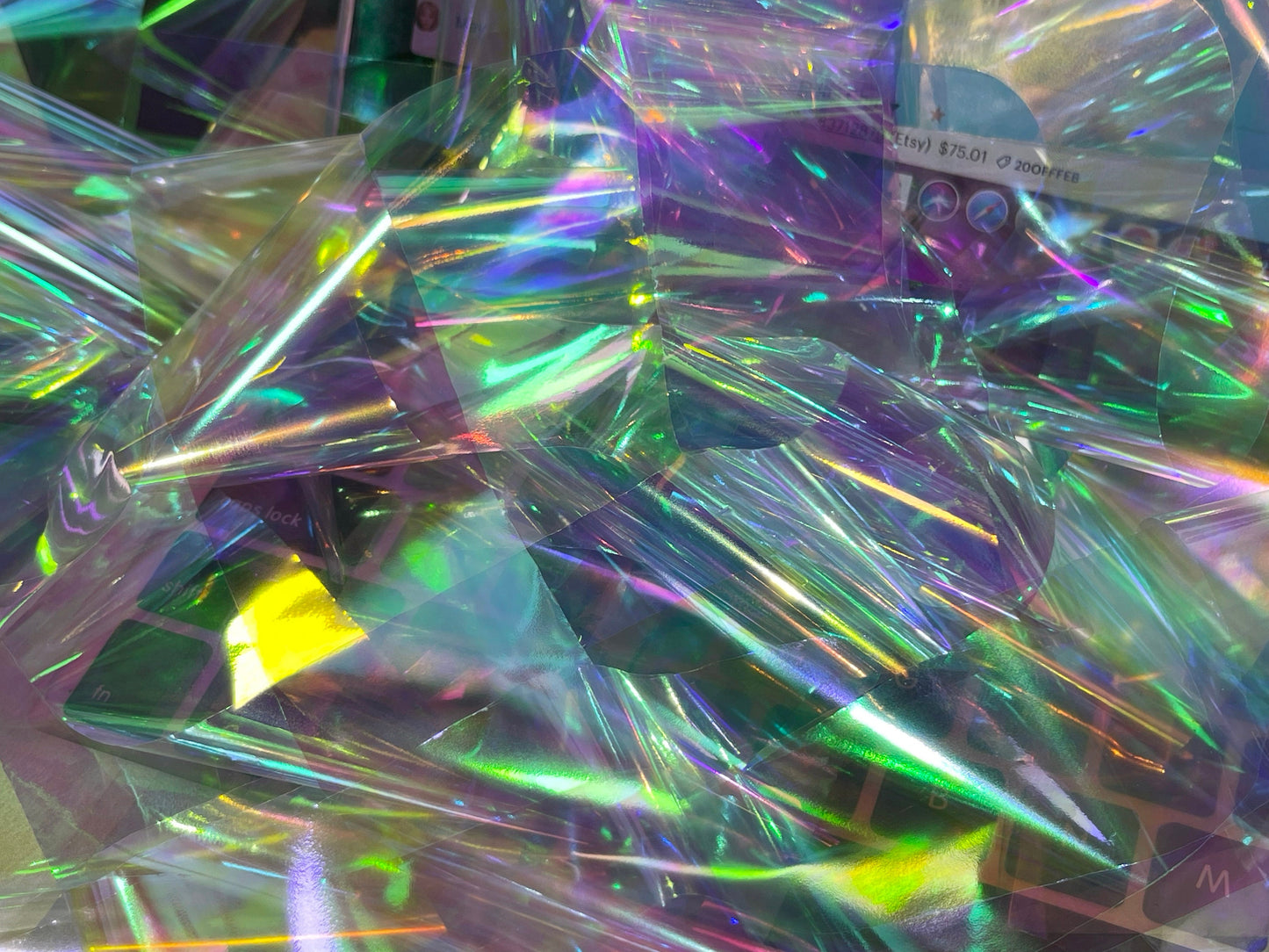 100 cm Aurora Candy Paper Nail Art Decal/ DIY Polar Lights nail mirrored design/ Chameleon Ice Paper Nail Supply Nail polish UV gel